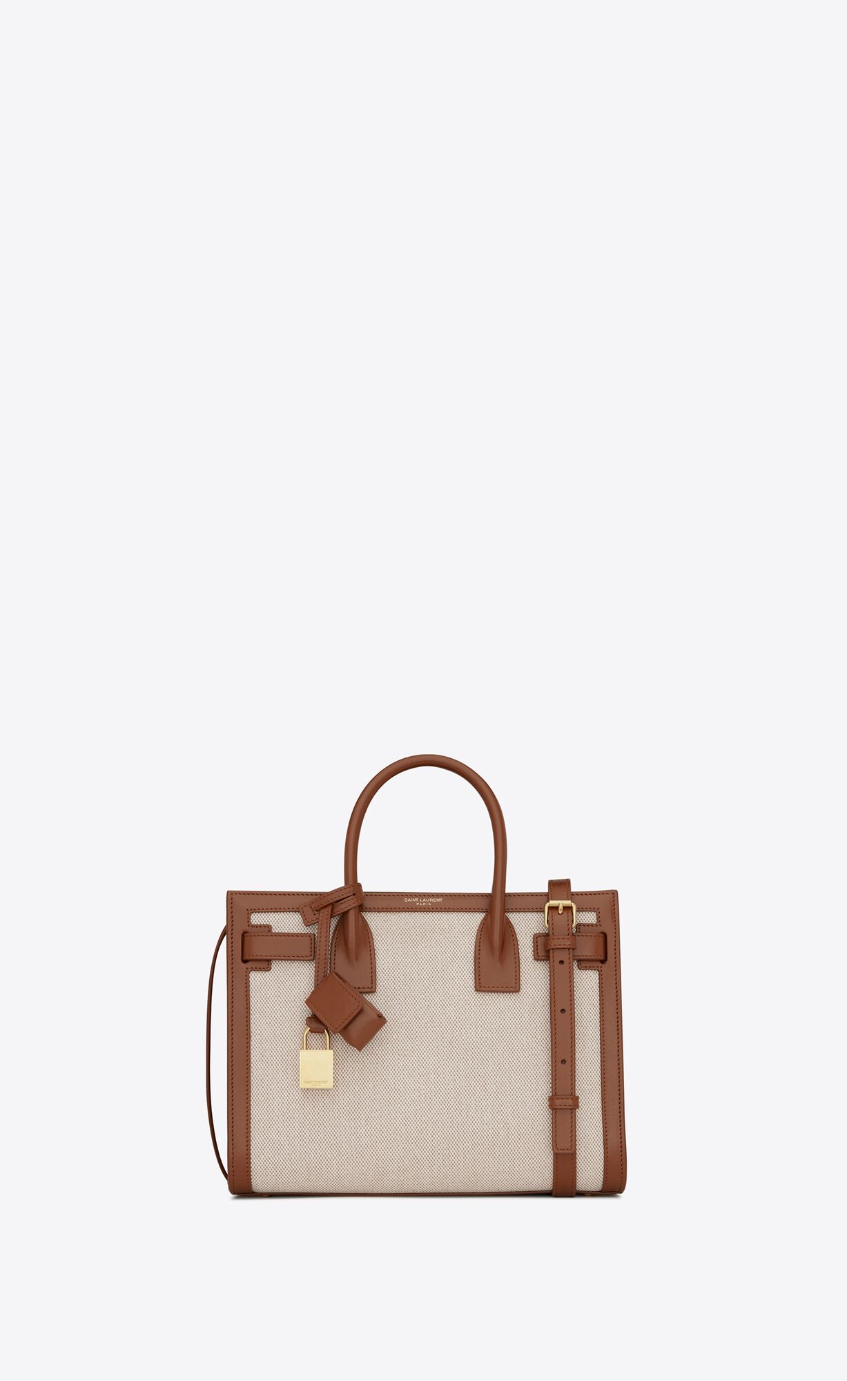 Saint Laurent Classic Sac De Jour Baby In Canvas And Smooth Leather – Natural Beige – 400631HZD2J9380