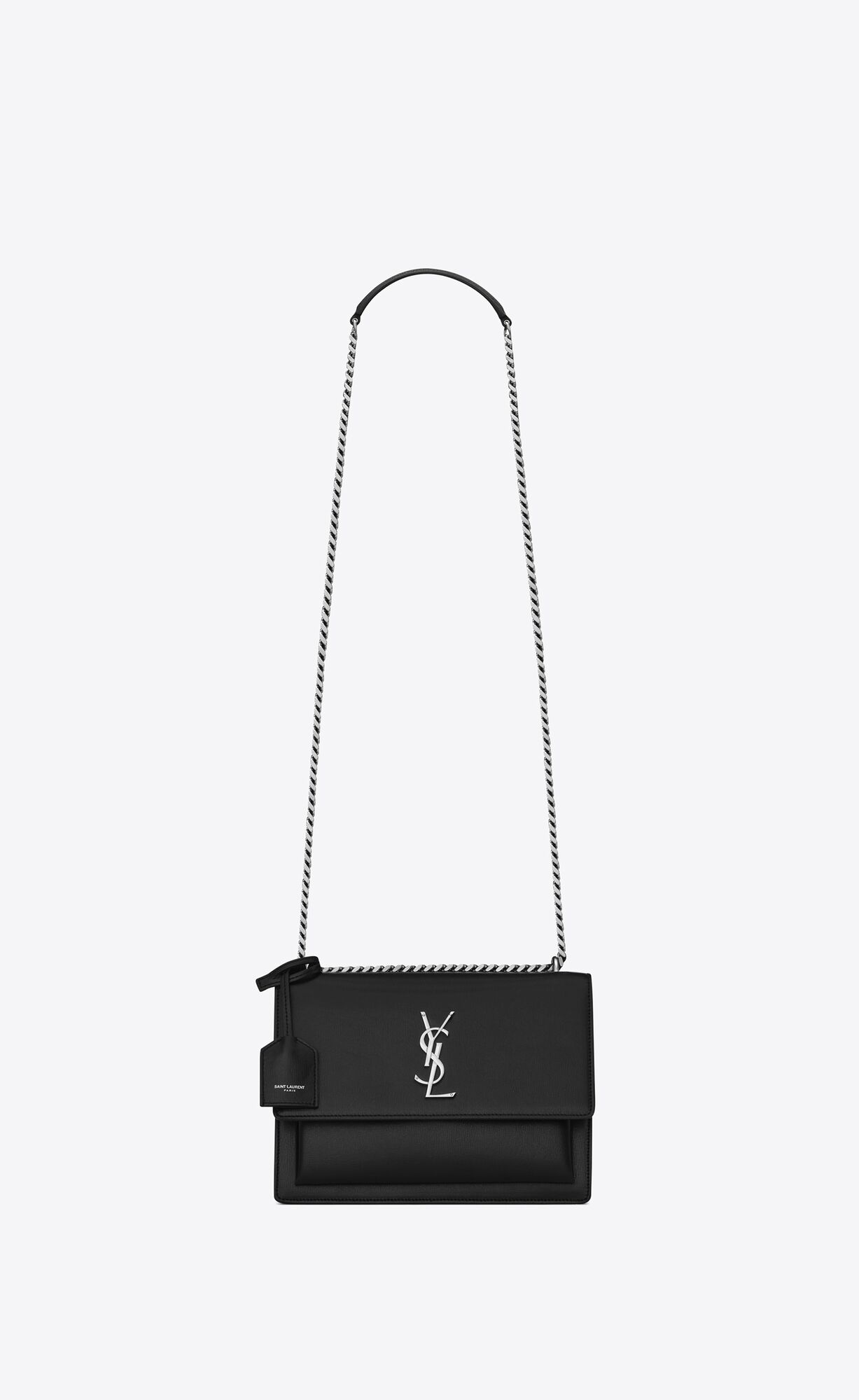 Saint Laurent Sunset Medium Chain Bag In Smooth Leather – Noir – 442906D420N1000