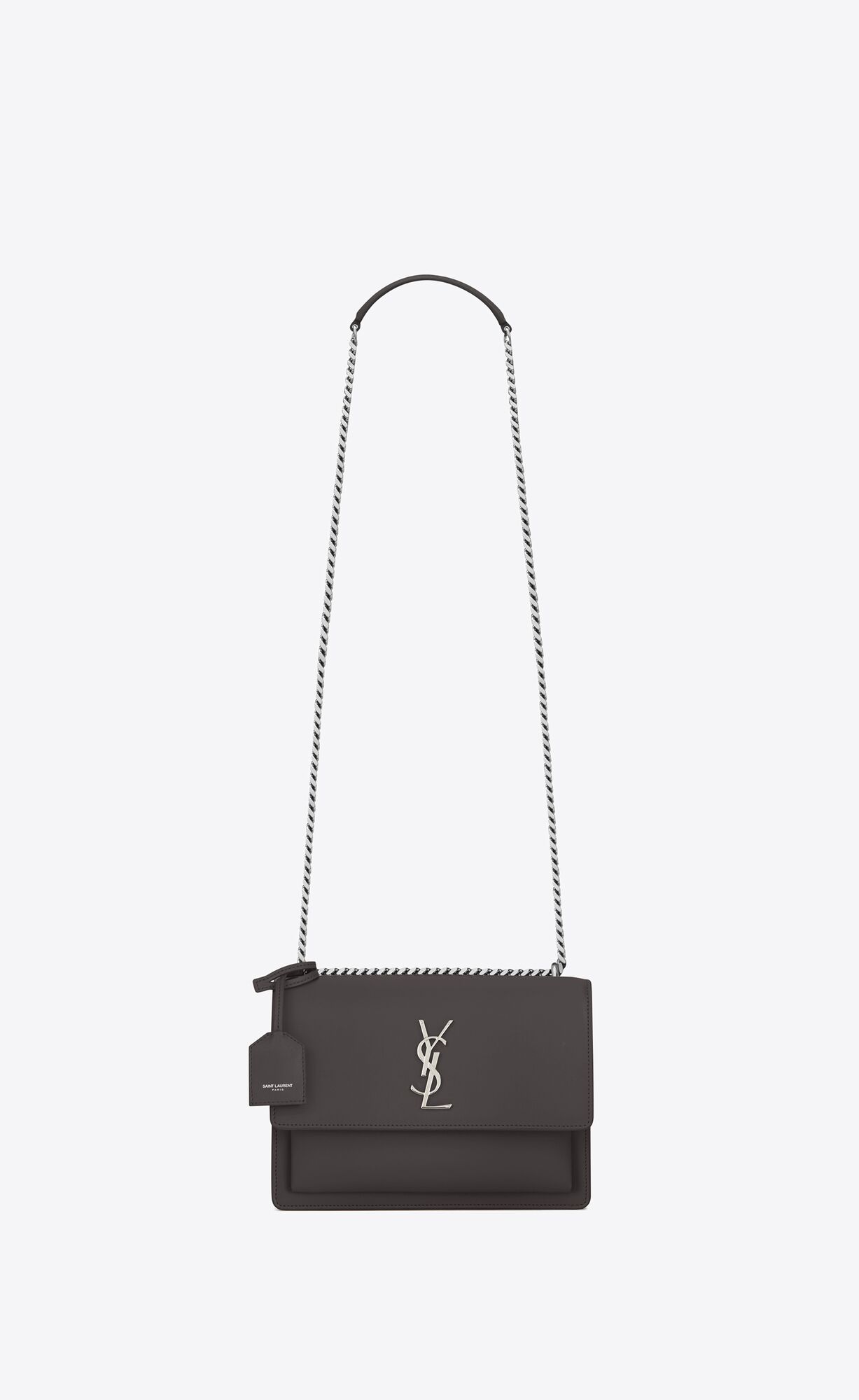 Saint Laurent Sunset Medium Chain Bag In Smooth Leather – Storm – 442906D420N1112