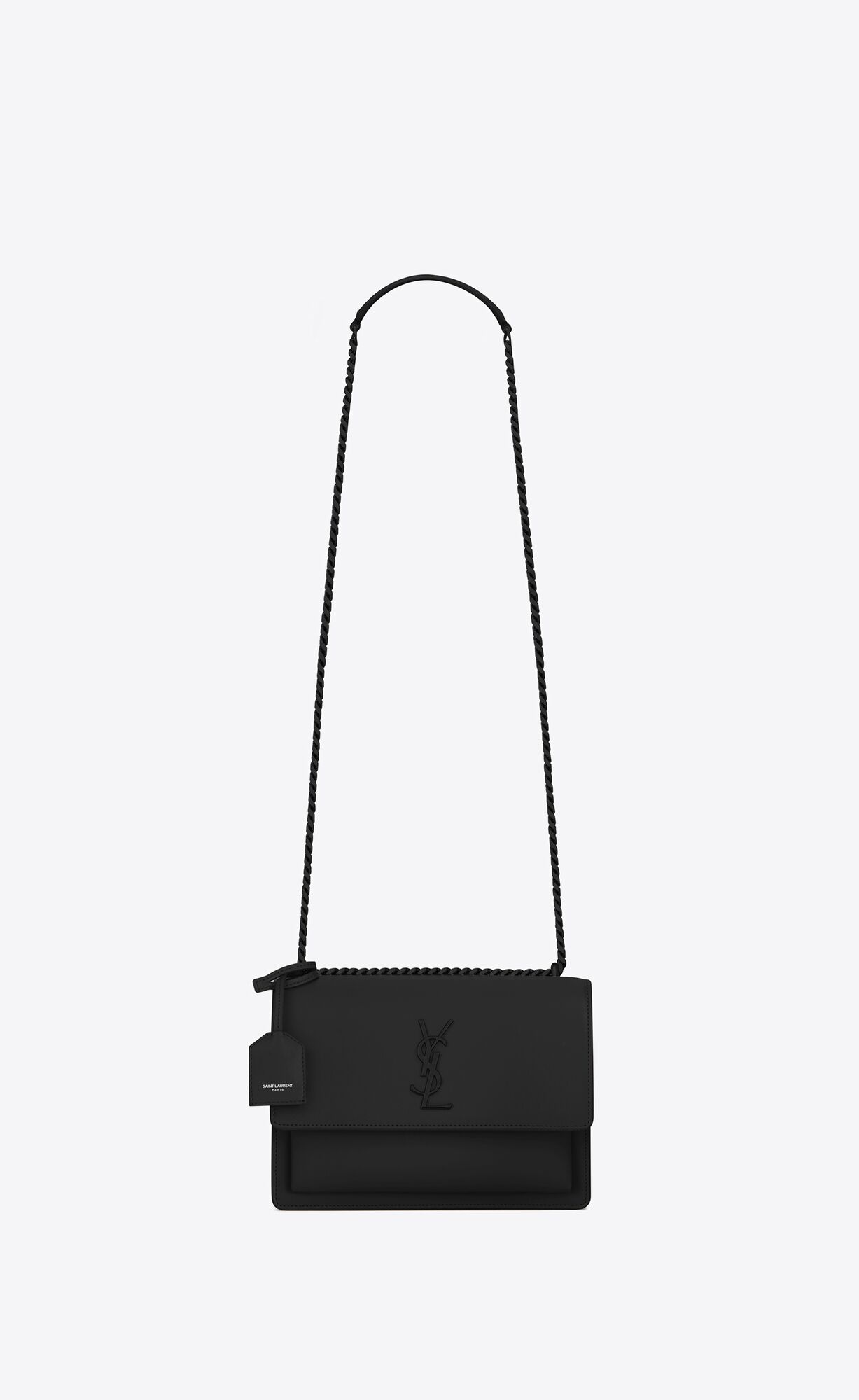 Saint Laurent Sunset Medium Chain Bag In Smooth Leather – Noir – 442906D420U1000
