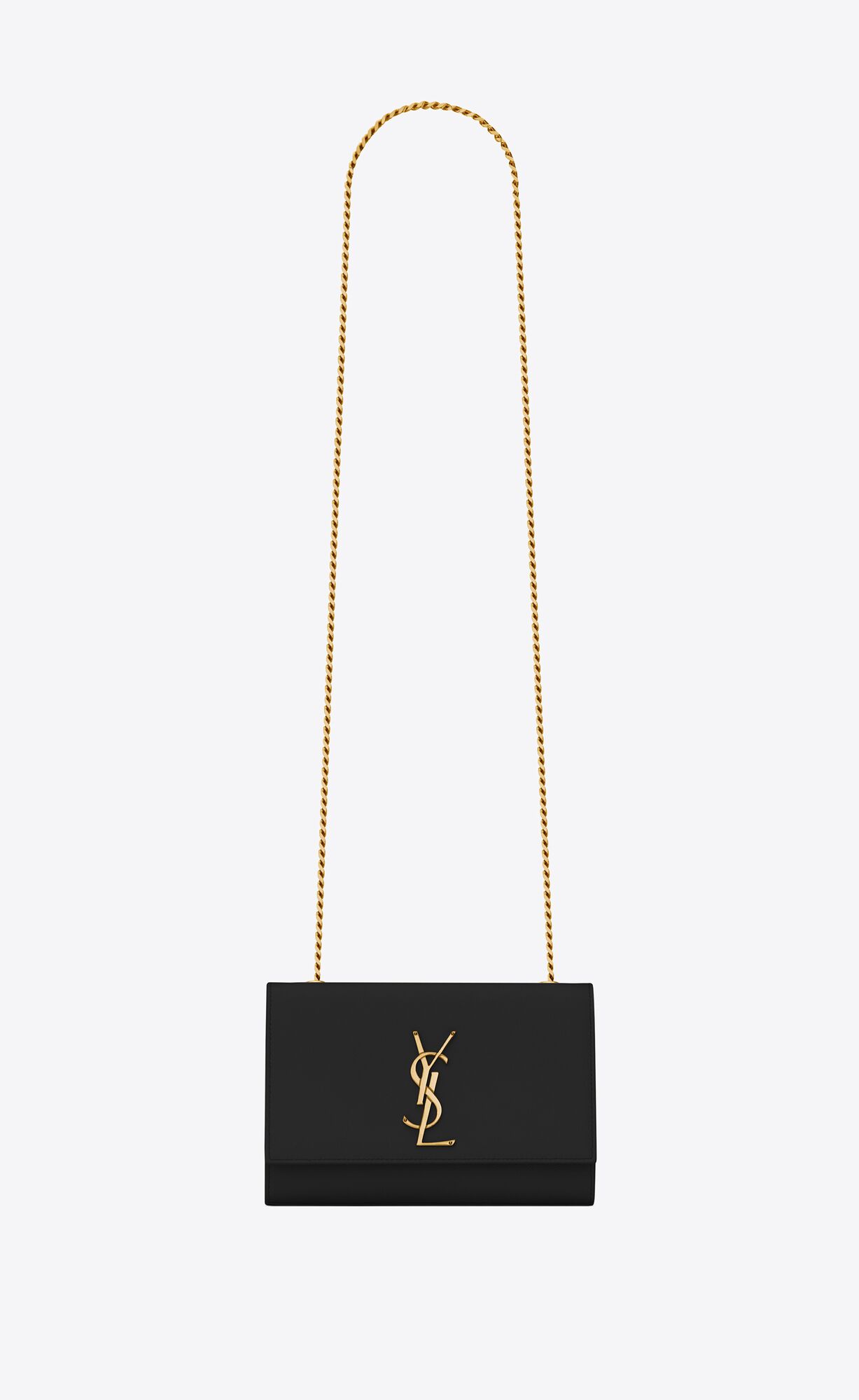 Saint Laurent Kate Small Chain Bag In Grain De Poudre Embossed Leather – Black – 469390BOW0J1000