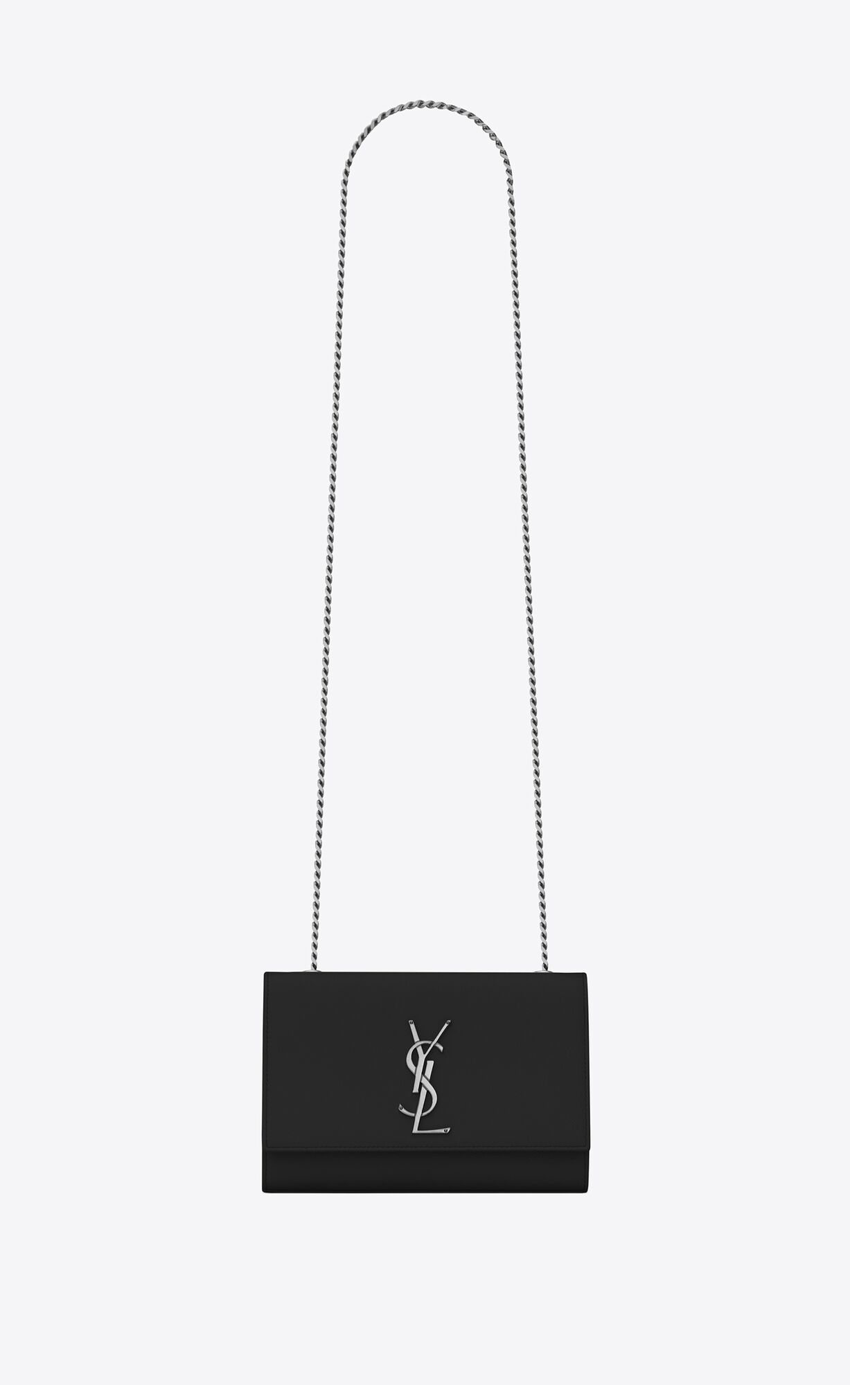 Saint Laurent Kate Small Chain Bag In Grain De Poudre Embossed Leather – Black – 469390BOW0N1000
