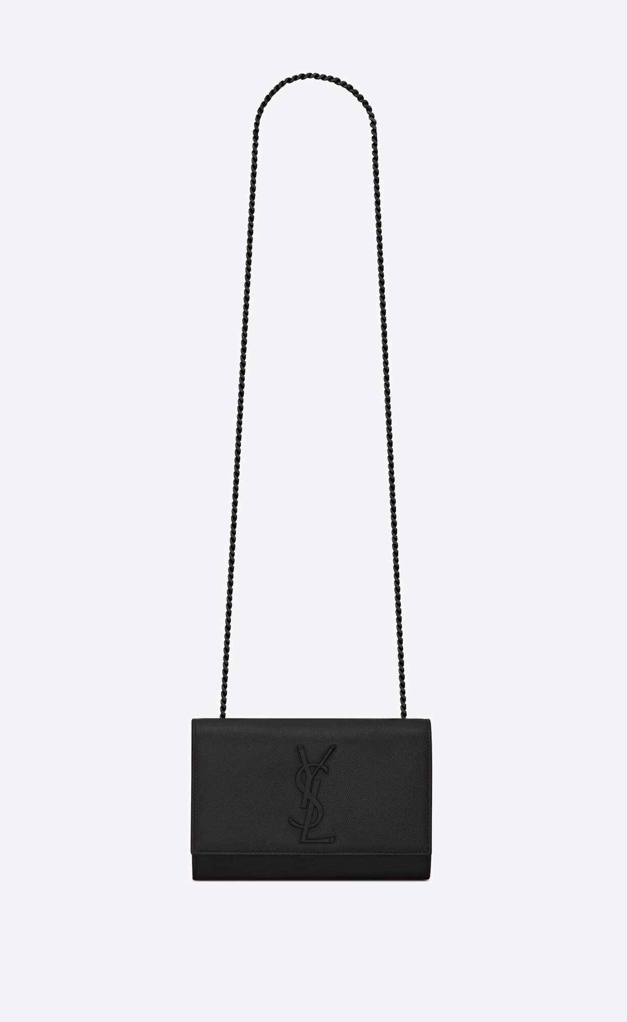 Saint Laurent Kate Small Chain Bag In Grain De Poudre Embossed Leather – Black – 469390BOW0U1000