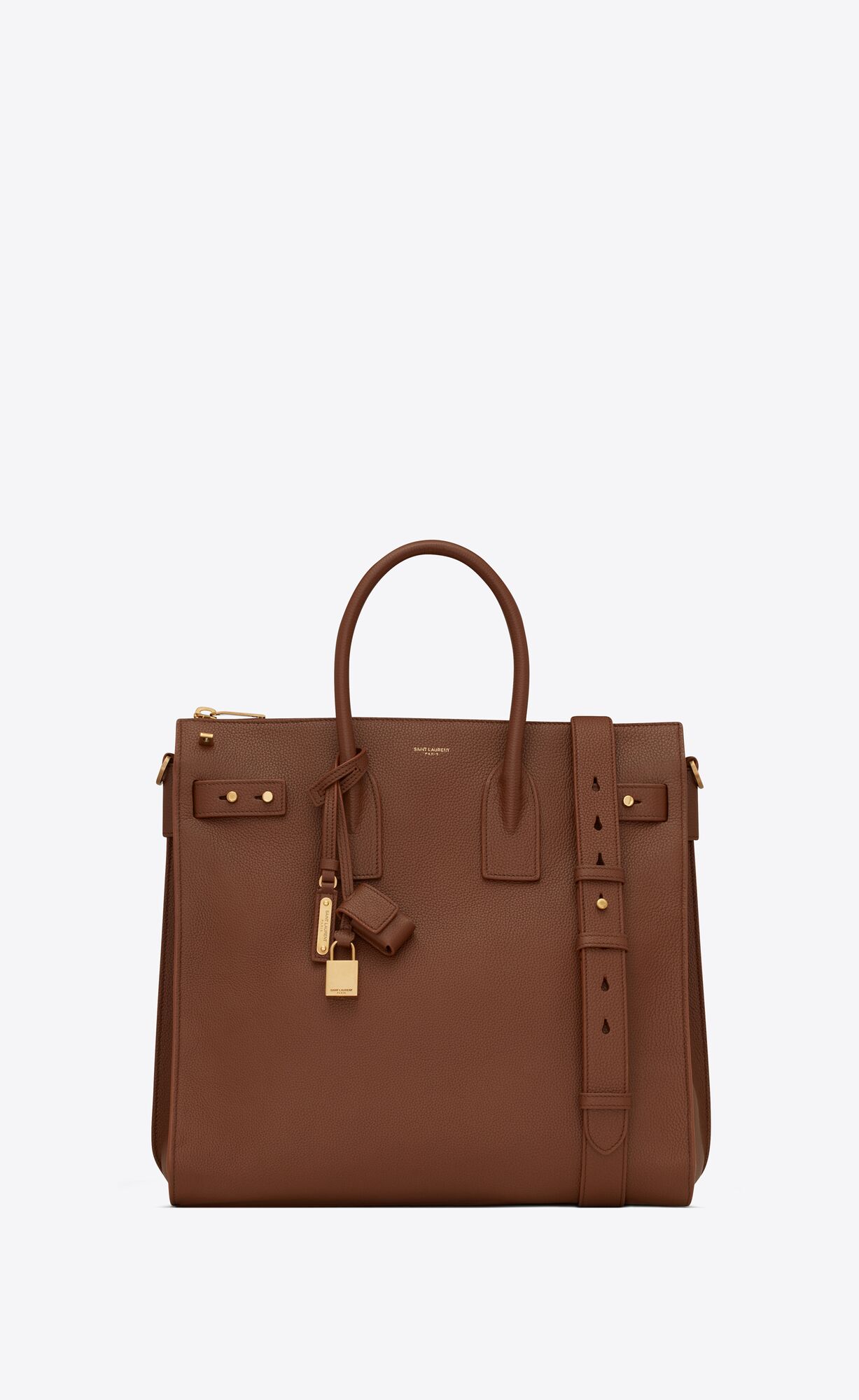 Saint Laurent Sac De Jour North/south Tote In Grained Leather – Toasted Brown – 480583DTI0W2126
