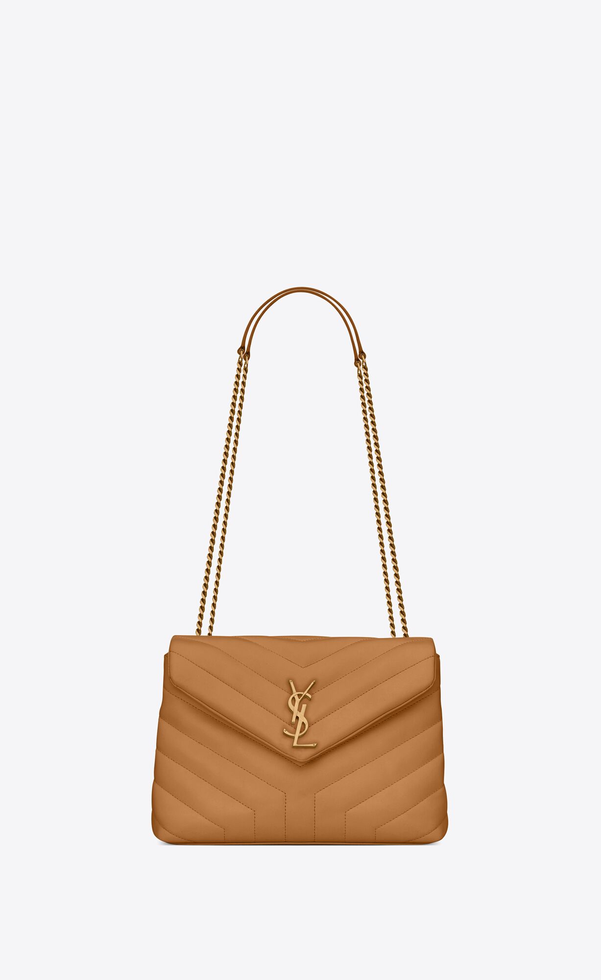 Saint Laurent Loulou Small Bag In Matelassé “y” Leather – Dark Naturel – 494699DV7272516