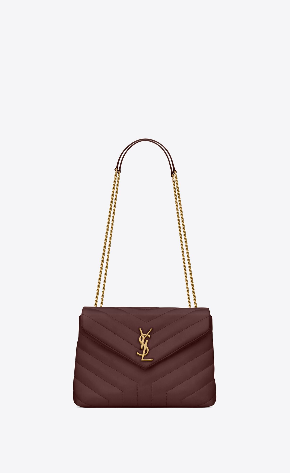 Saint Laurent Loulou Small Bag In Matelassé “y” Leather – Rouge Legion – 494699DV7276475