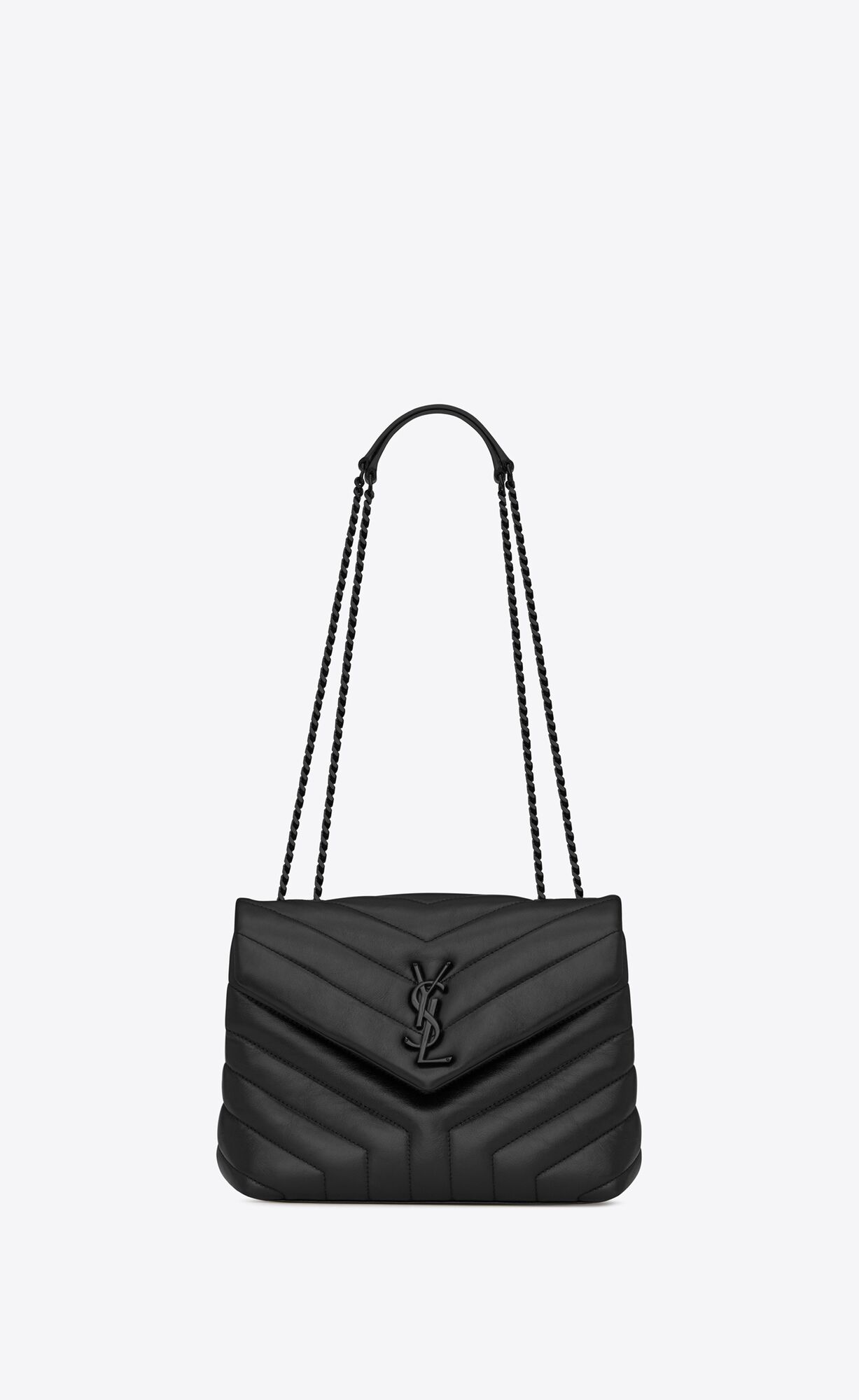 Saint Laurent Loulou Small Bag In Matelassé “y” Leather – Noir – 494699DV7281000