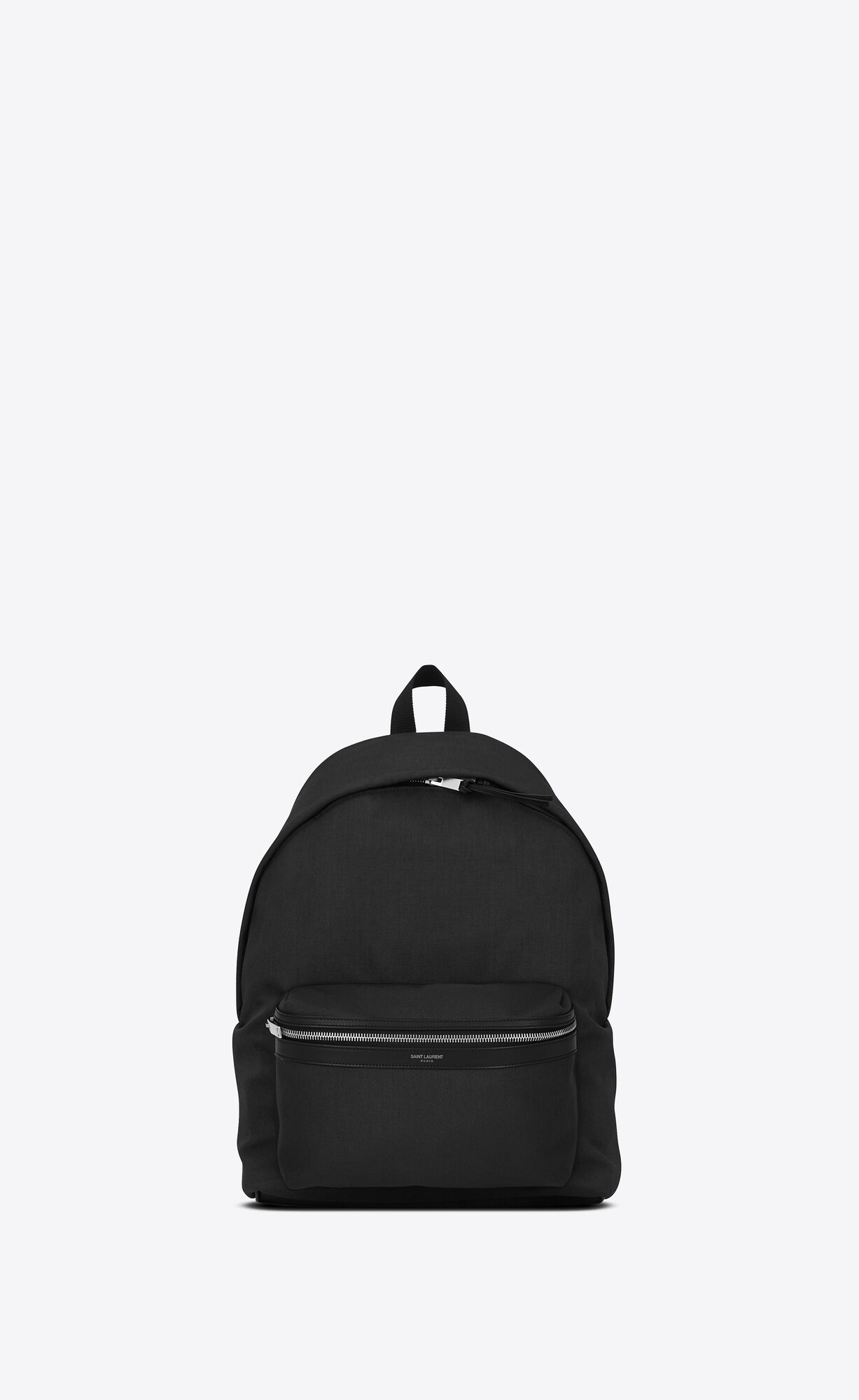 Saint Laurent City Toy Backpack In Econyl®, Smooth Leather And Canvas – Noir – 495833FAAD31000
