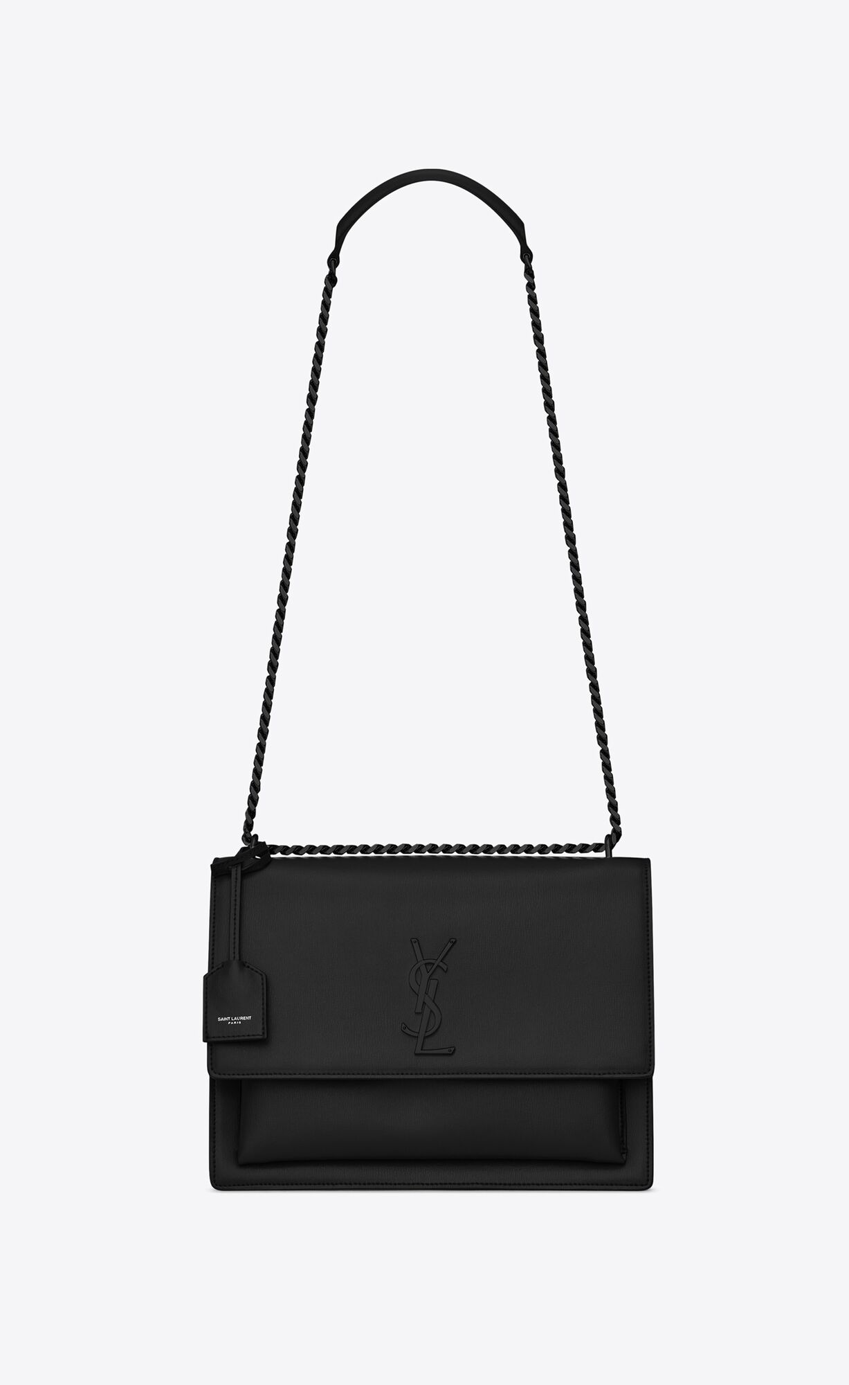 Saint Laurent Sunset Large Chain Bag In Smooth Leather – Noir – 498779D420U1000