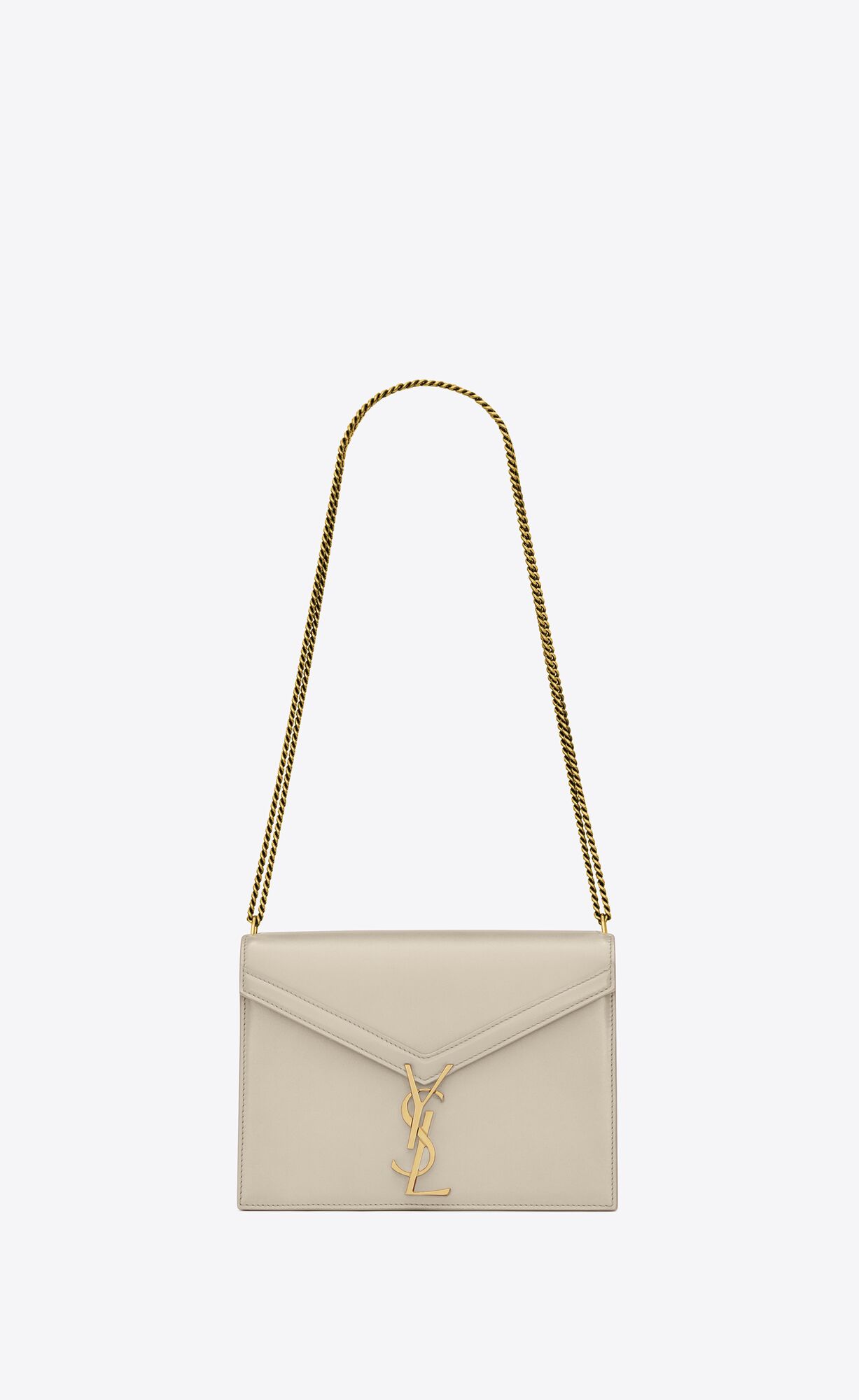 Saint Laurent Cassandra Medium Chain Bag In Smooth Leather – Blanc Vintage – 5327500SX0W9207