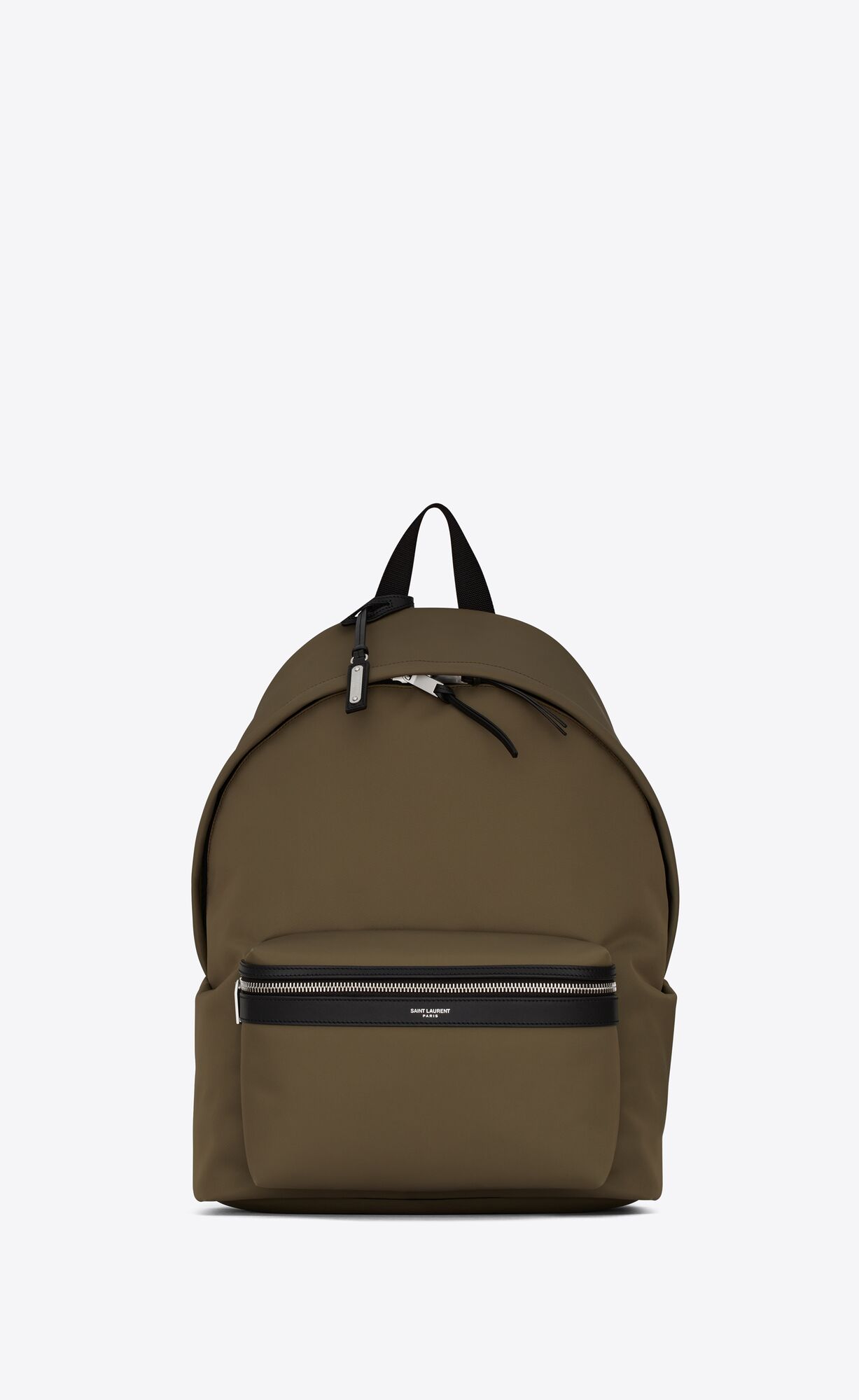 Saint Laurent City Backpack In Nylon Canvas And Leather – Khaki – 5349672NC1F2985