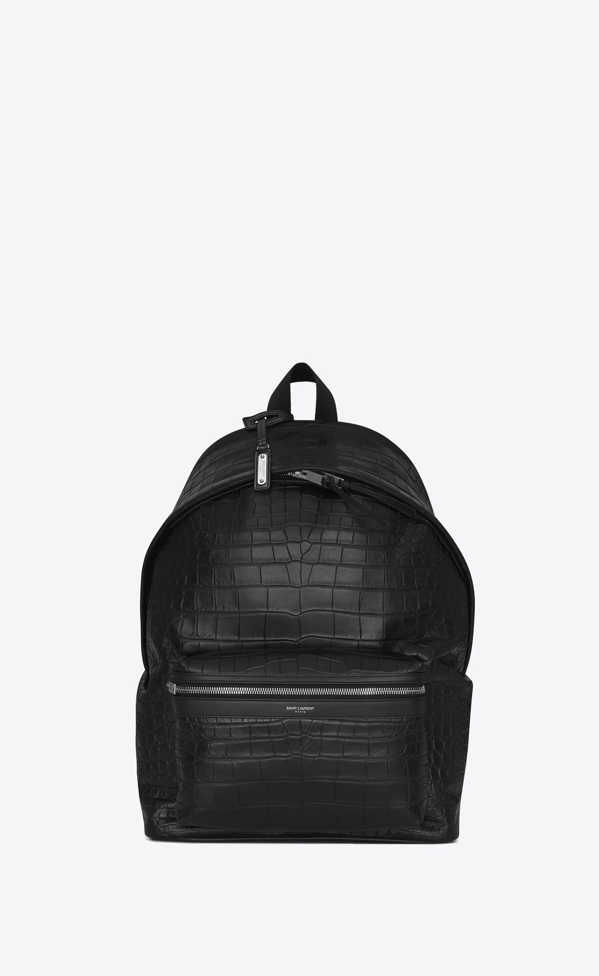 Saint Laurent City Backpack In Crocodile Embossed Leather – Black – 534967DZE2F1000