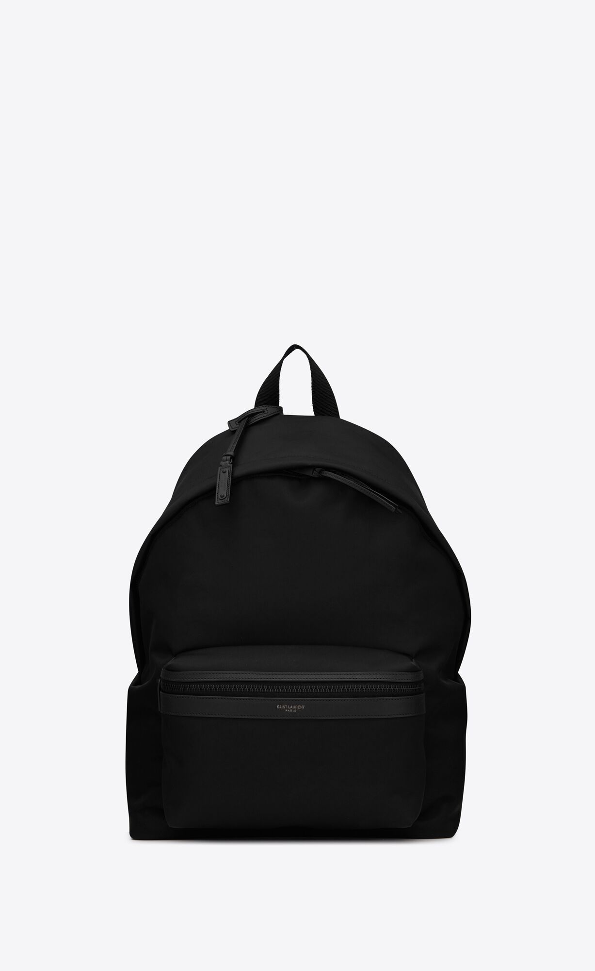 Saint Laurent City Backpack In Econyl®, Smooth Leather And Nylon – Noir – 534967FAAB41000