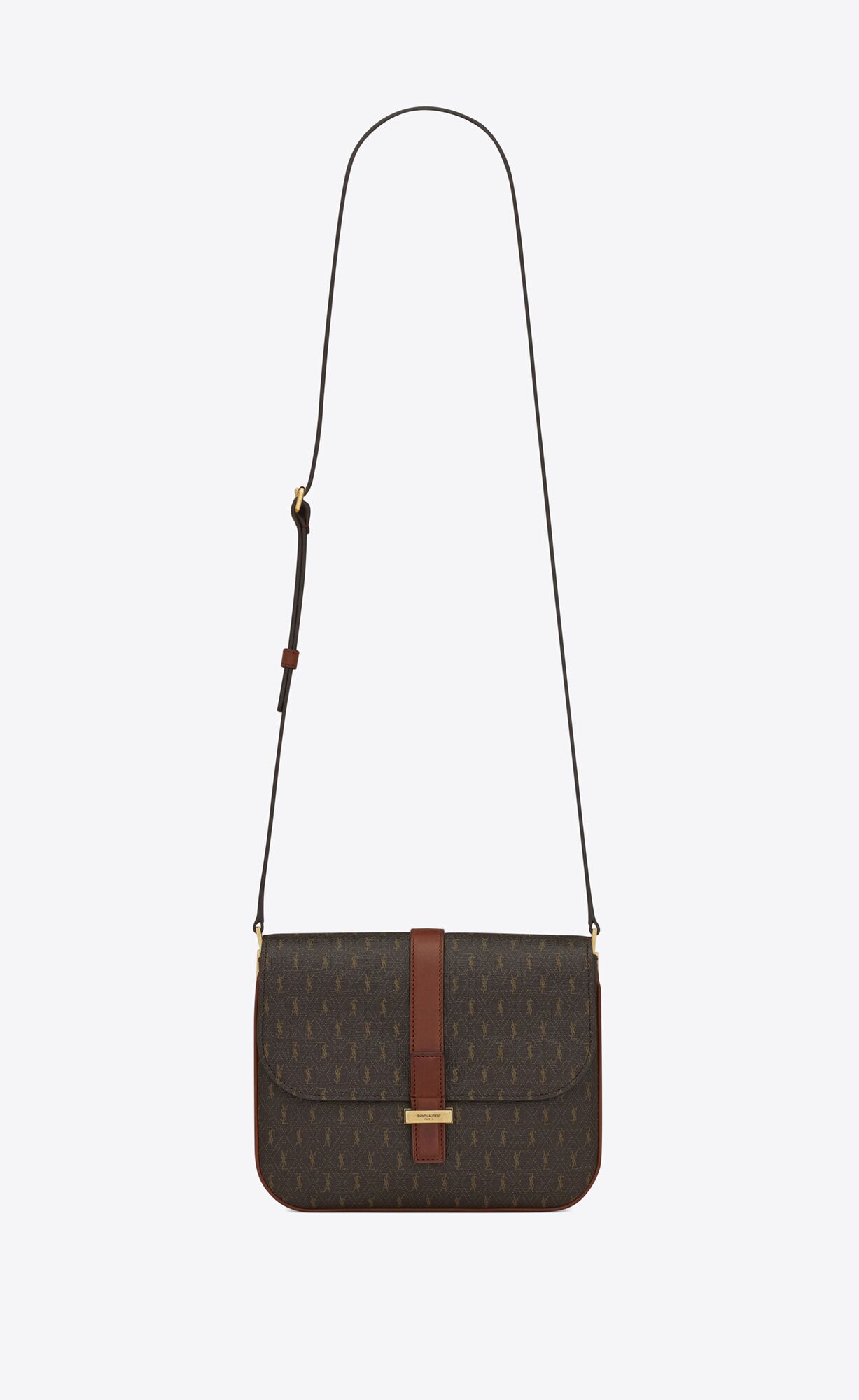 Saint Laurent Le Monogramme Small Satchel In Monogram Canvas And Smooth Leather – Chestnut – 5686042UY2W2166