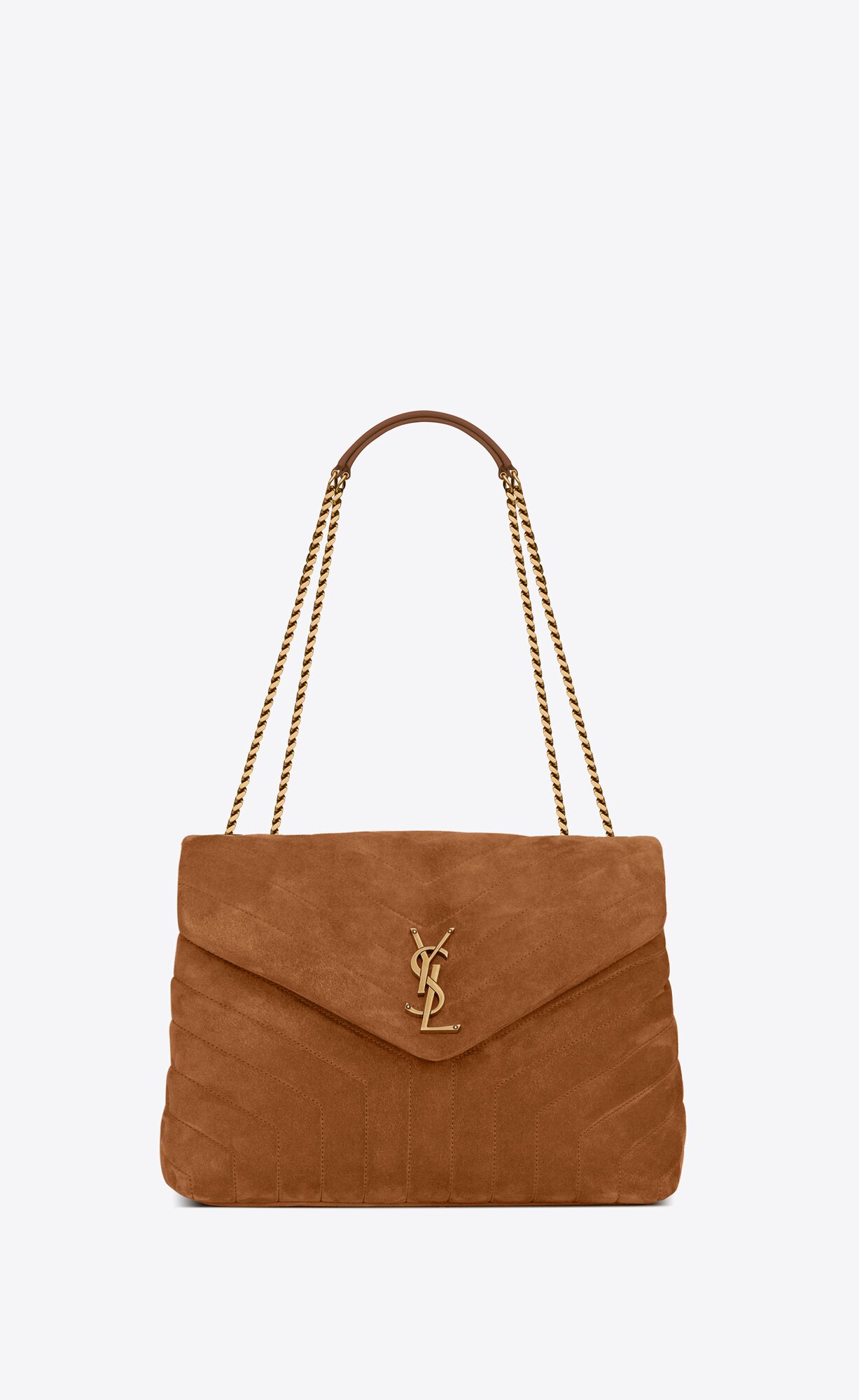 Saint Laurent Loulou Medium Bag In Y-quilted Suede – Cinnamon – 5749461U8C77761