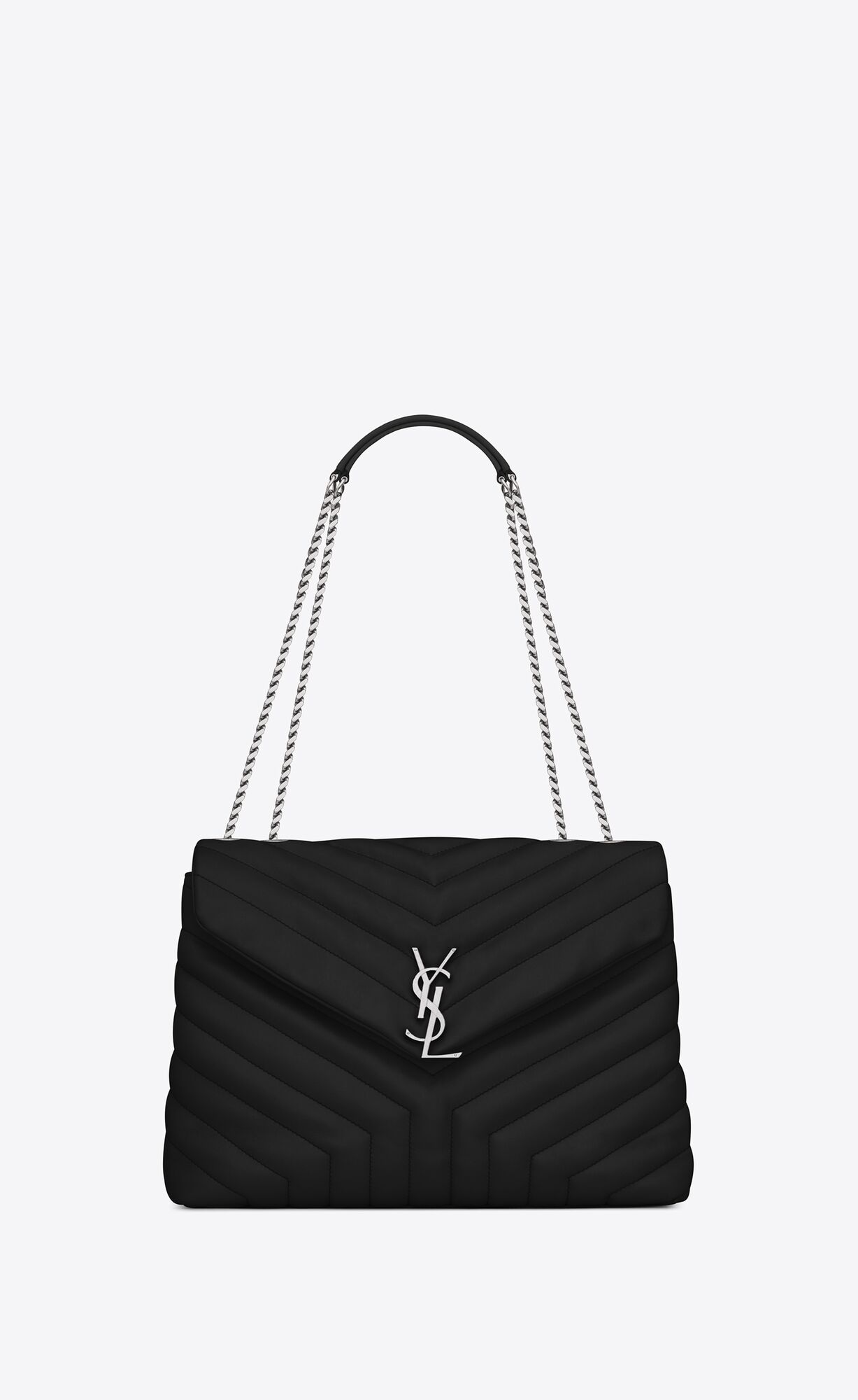 Saint Laurent Loulou Medium Bag In Matelassé “y” Leather – Noir – 574946DV7261000