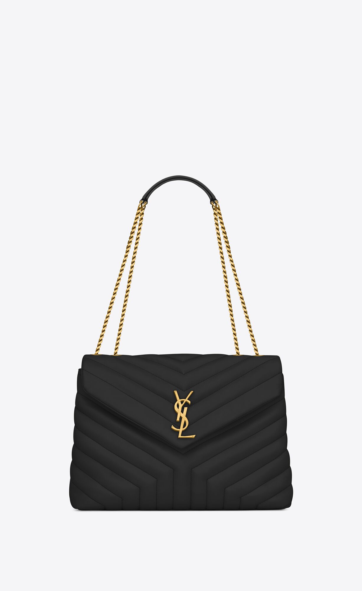 Saint Laurent Loulou Medium Bag In Matelassé “y” Leather – Noir – 574946DV7271000
