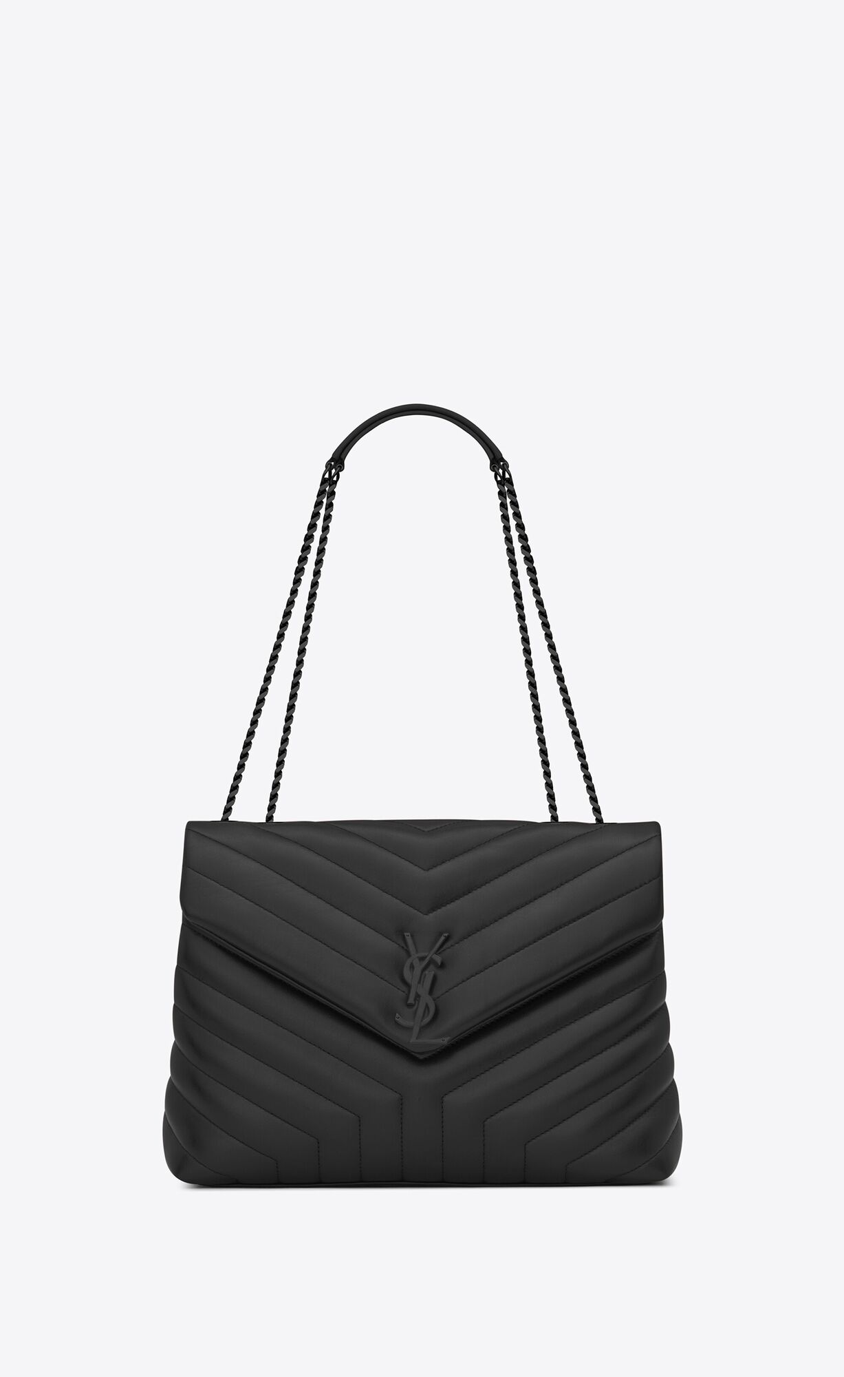 Saint Laurent Loulou Medium Bag In Matelassé “y” Leather – Noir – 574946DV7281000