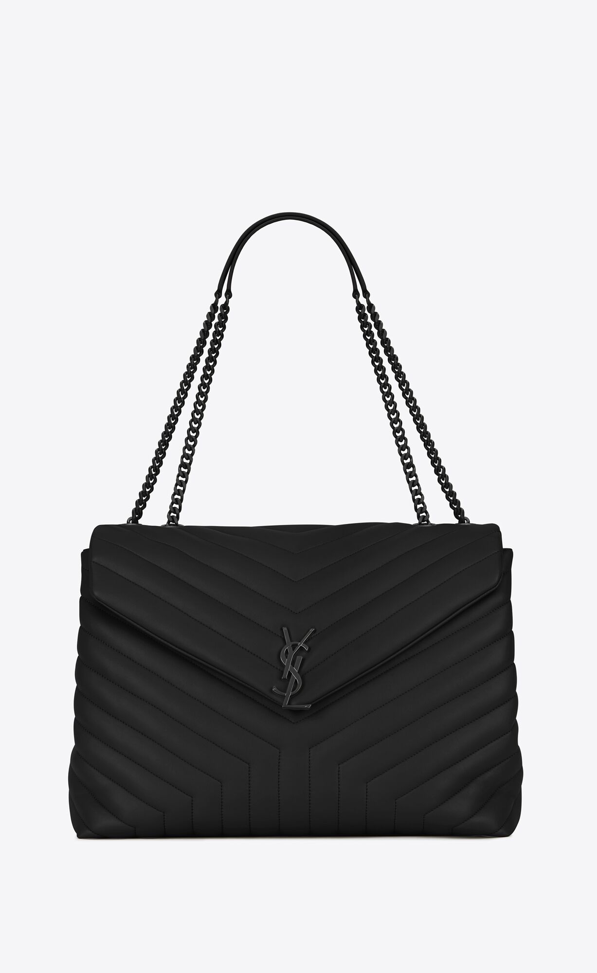 Saint Laurent Loulou Large Bag In Matelassé “y” Leather – Noir – 574947DV7281000