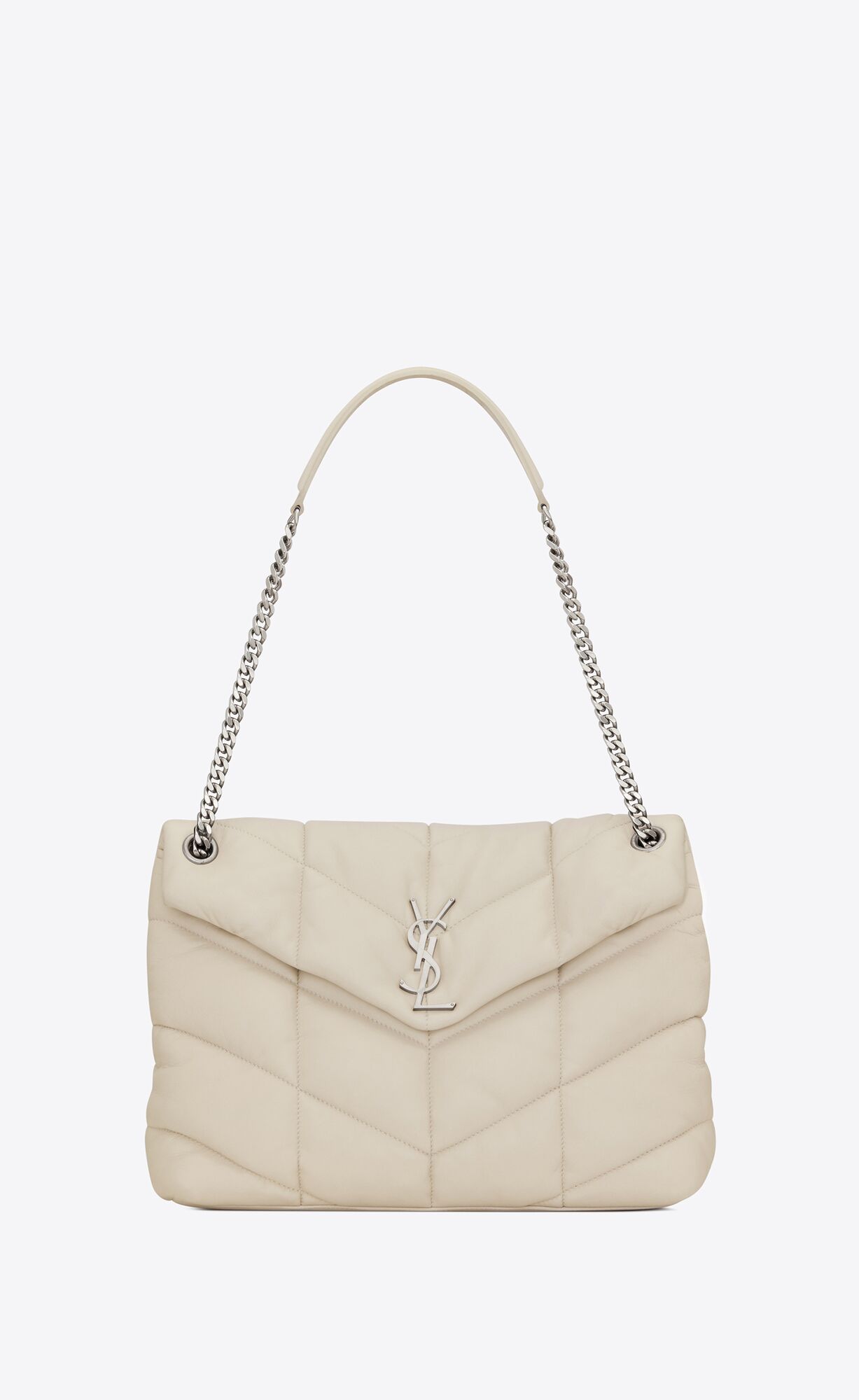 Saint Laurent Puffer Medium Bag In Quilted Lambskin – Blanc Vintage – 5774751EL009207
