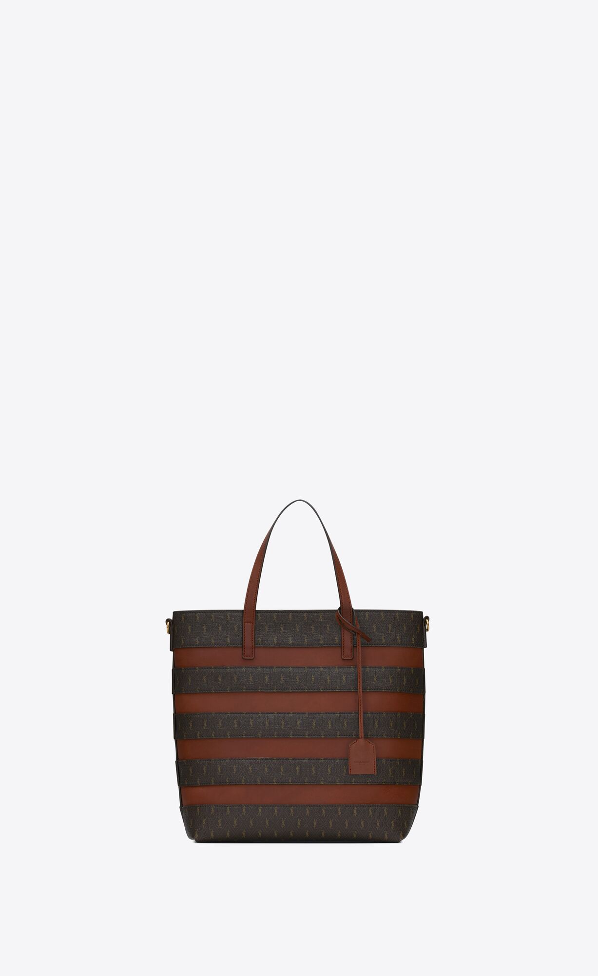 Saint Laurent Le Monogramme Saint Laurent Shopping Bag In Canvas And Smooth Leather – Chestnut – 6003072UY3W2166