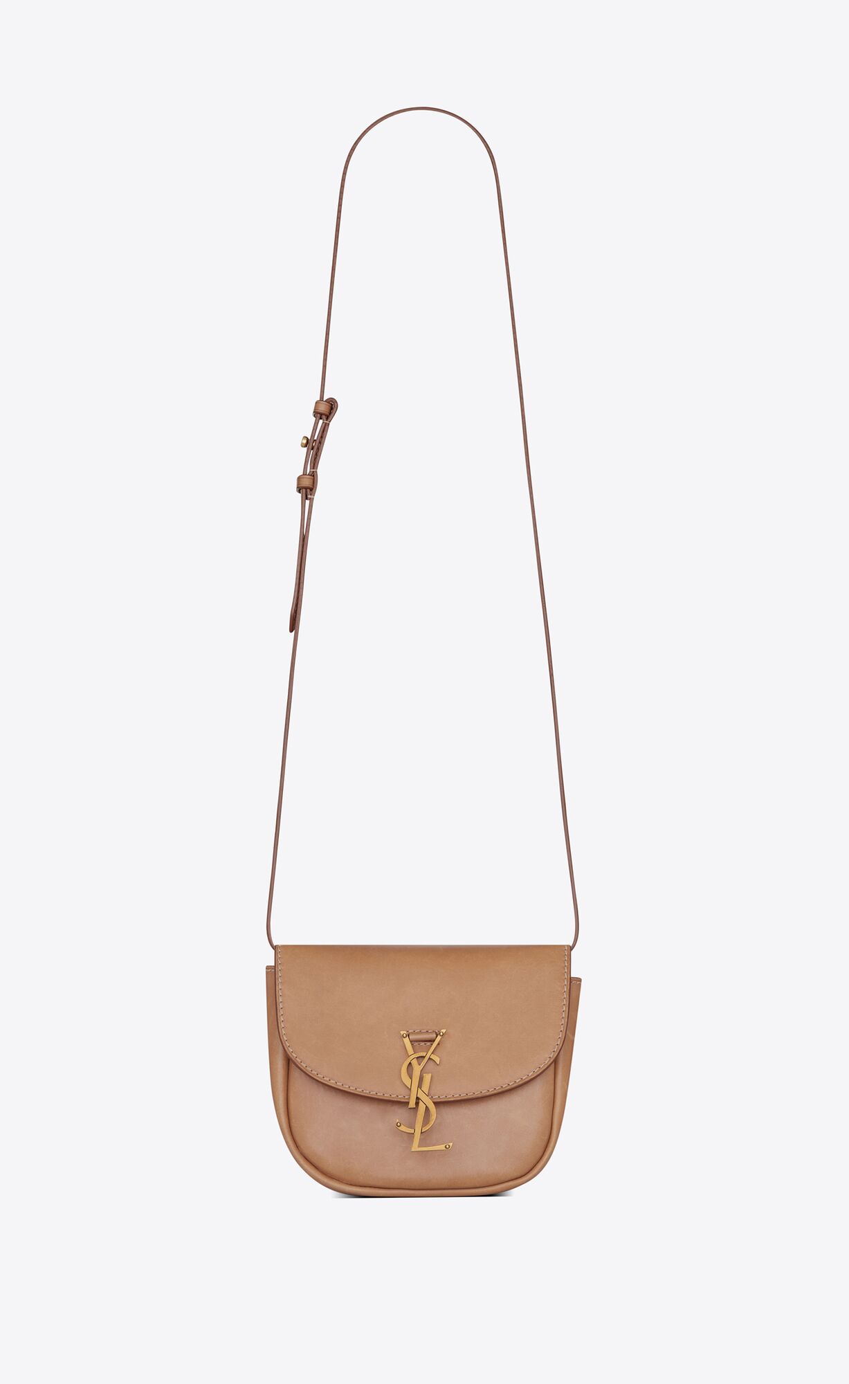 Saint Laurent Kaia Small Satchel In Smooth Vintage Leather – Brown Gold – 619740BWR6W2725