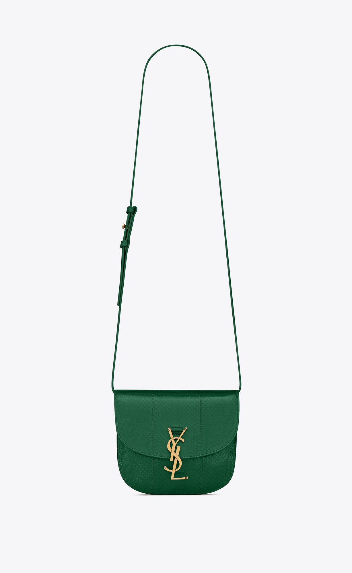 Saint Laurent Kaia Small Satchel In Lacquered Ayers – Vert Prairie – 619740L3R0W3119