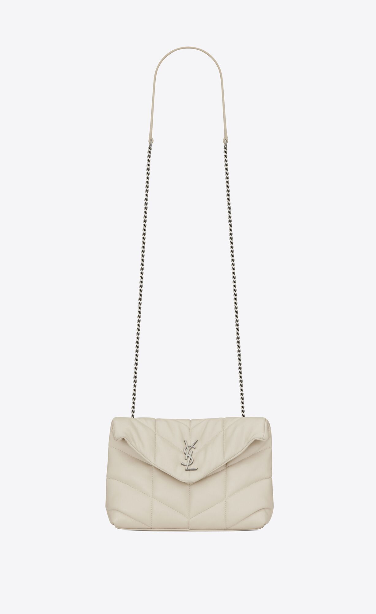 Saint Laurent Puffer Toy Bag In Quilted Lambskin – Blanc Vintage – 6203331EL009207