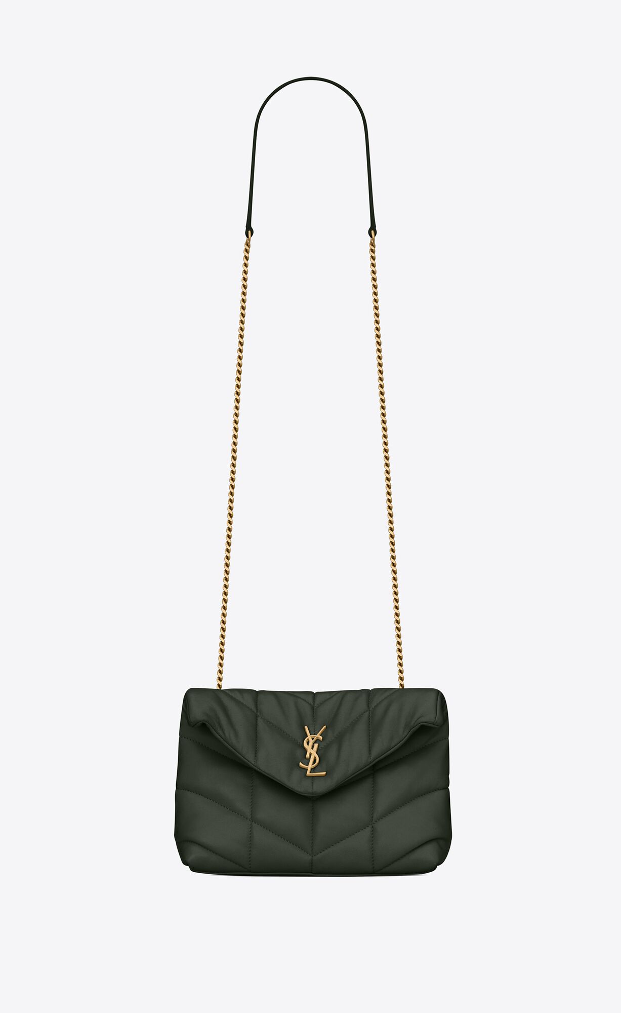 Saint Laurent Puffer Toy Bag In Quilted Lambskin – Deep Green – 6203331EL073045