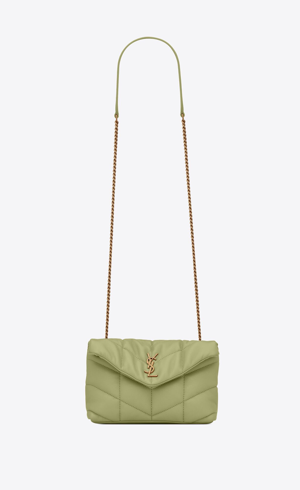 Saint Laurent Puffer Toy Bag In Quilted Lambskin – Pistache – 6203331EL073316