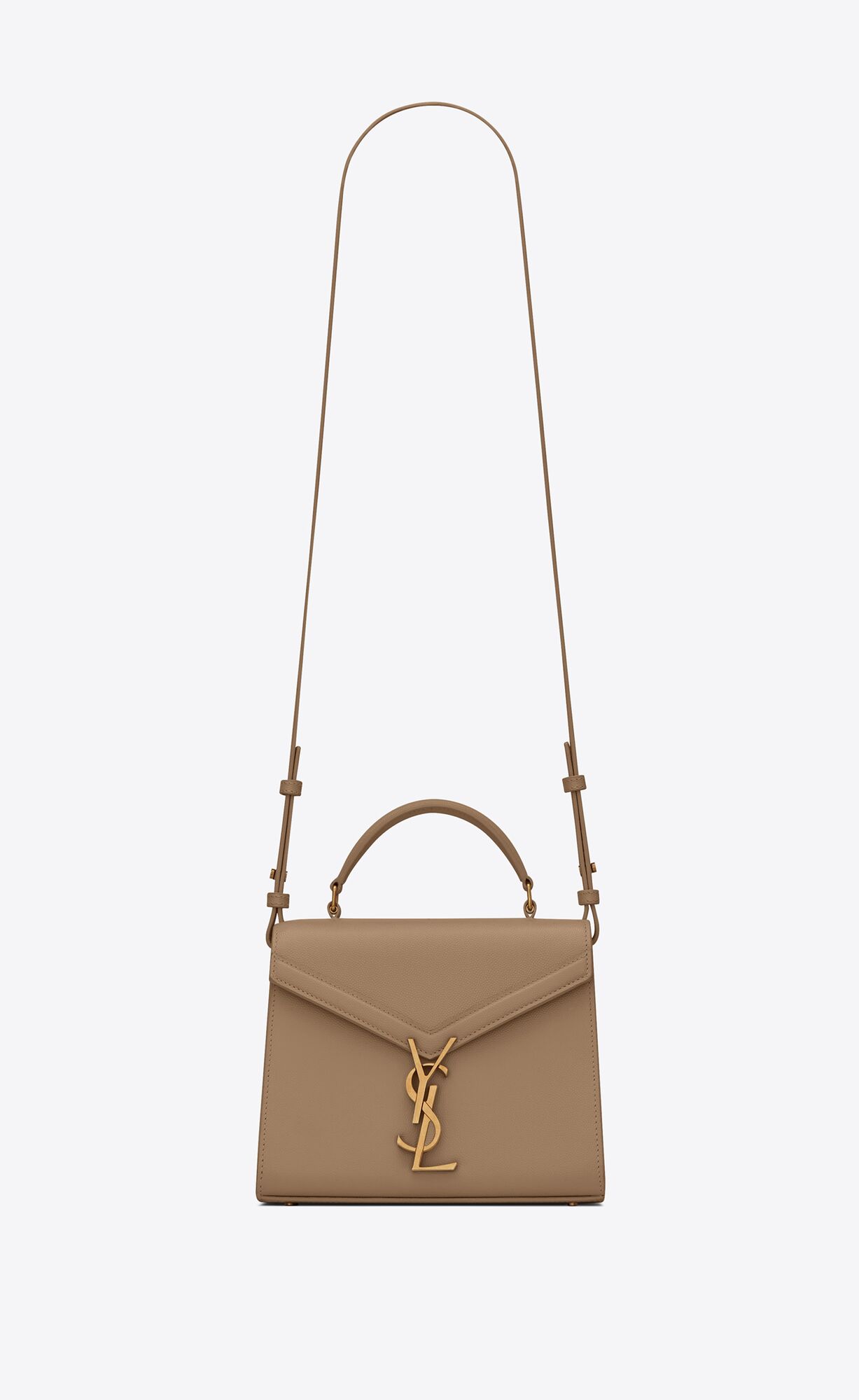 Saint Laurent Cassandra Mini Top Handle Bag In Grain De Poudre Embossed Leather – Blossom Pink – 623930BOW0W9832