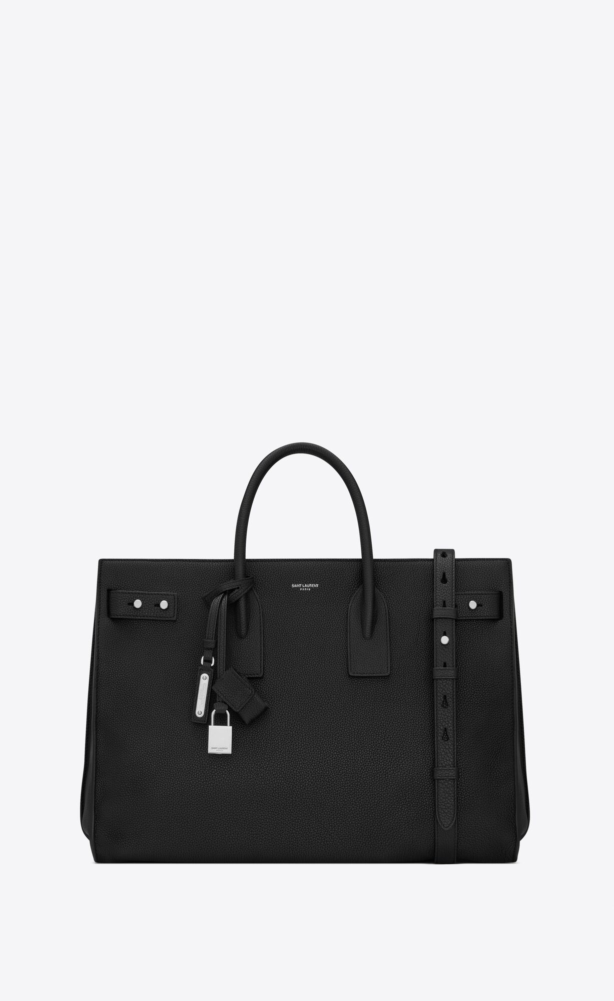 Saint Laurent Sac De Jour Thin Large In Grained Leather – Black – 631526DTI0E1000