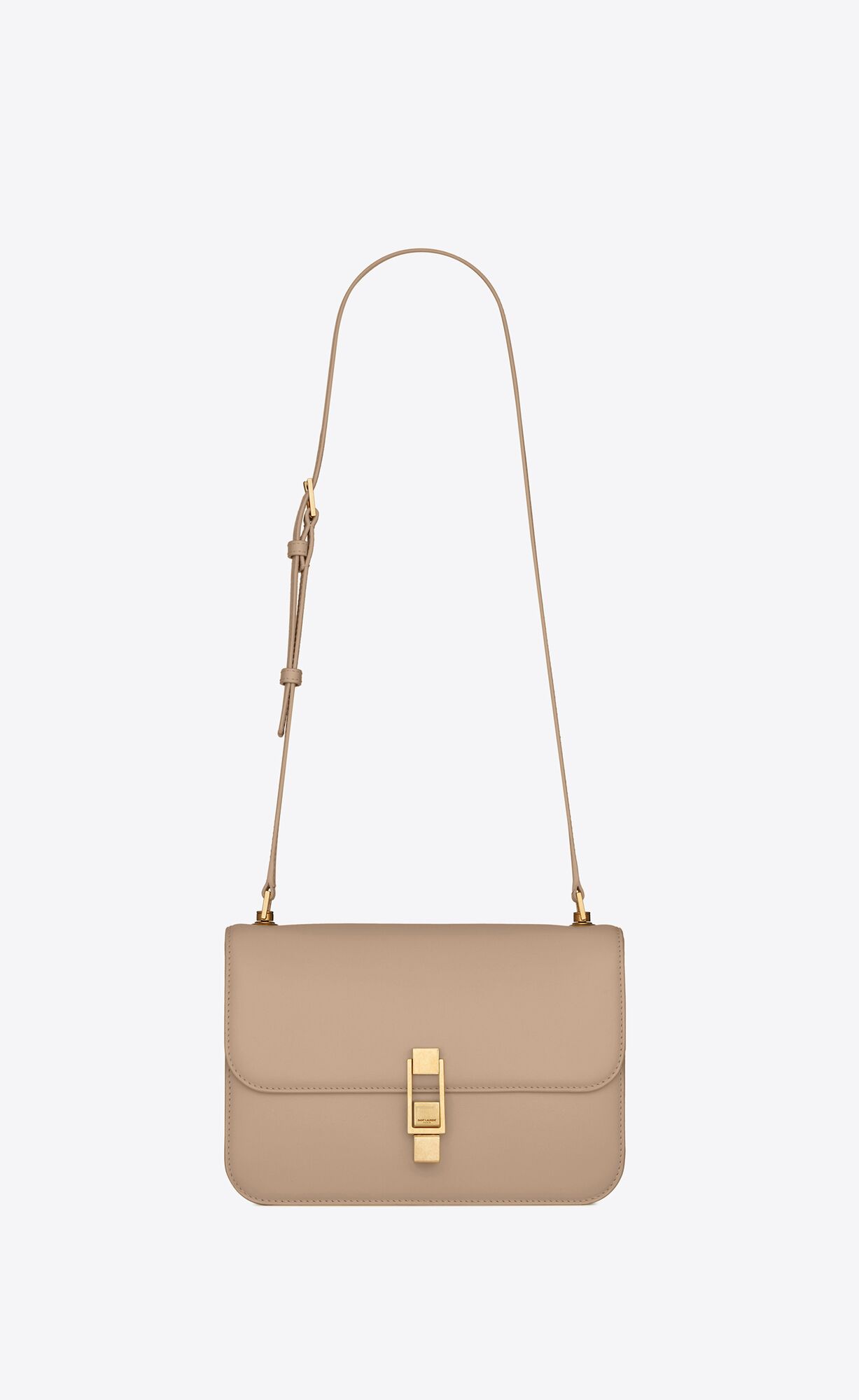 Saint Laurent Le Carre Satchel In Box Saint Laurent Leather – Dark Beige – 6332141YF0W2721