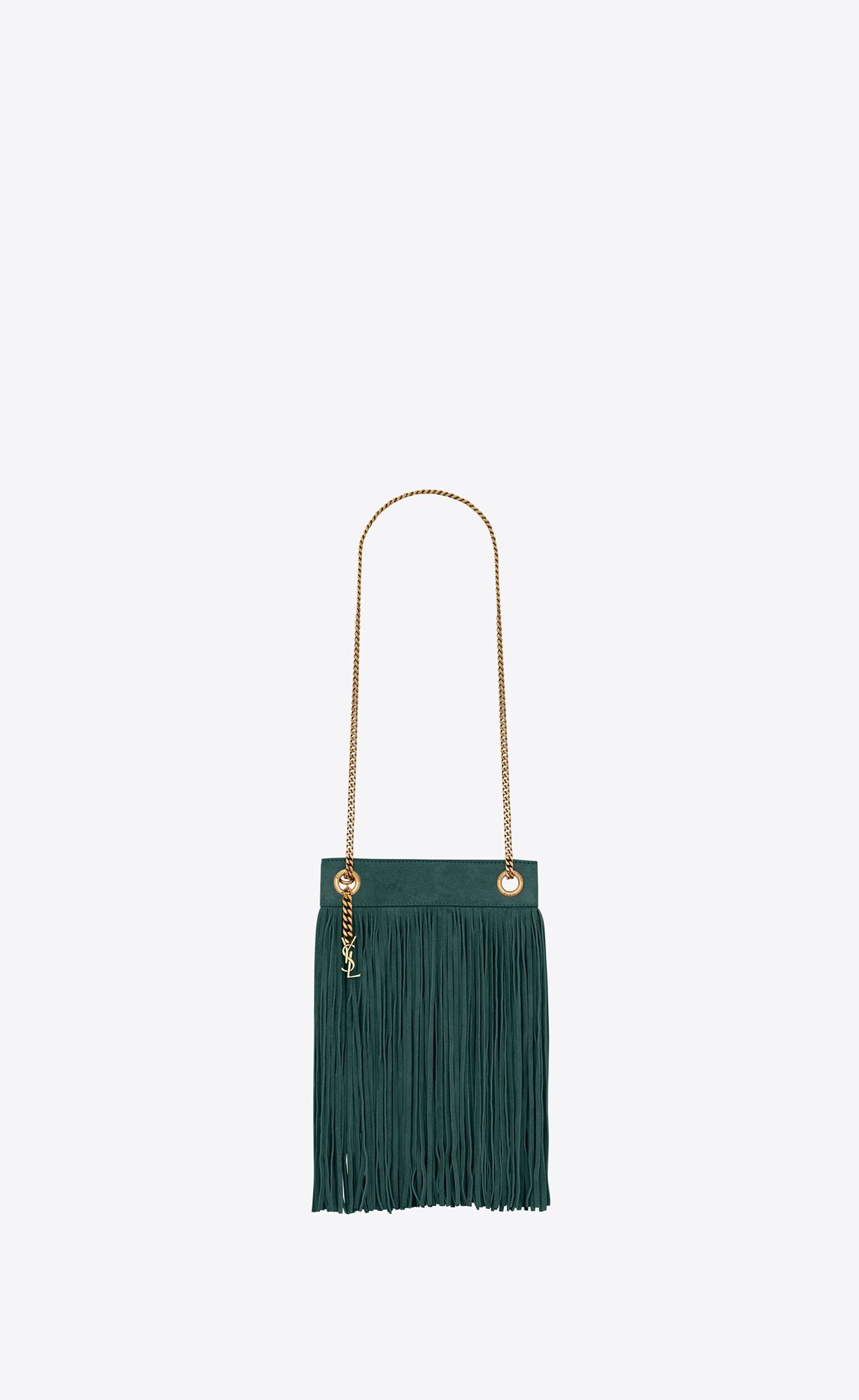 Saint Laurent Grace Small Chain Bag In Suede – Sea Turquoise – 6337530U0IW4417