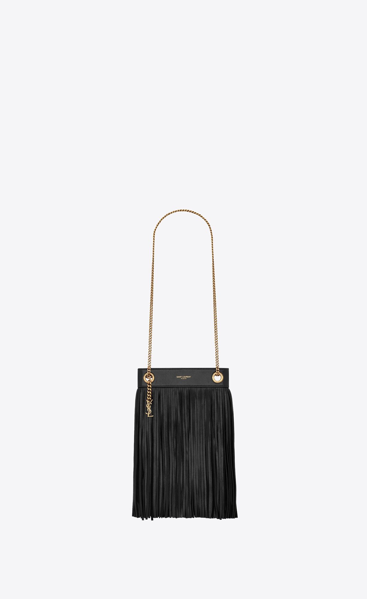 Saint Laurent Grace Small Chain Bag In Lambskin And Suede – Noir – 6337531ELGW1000