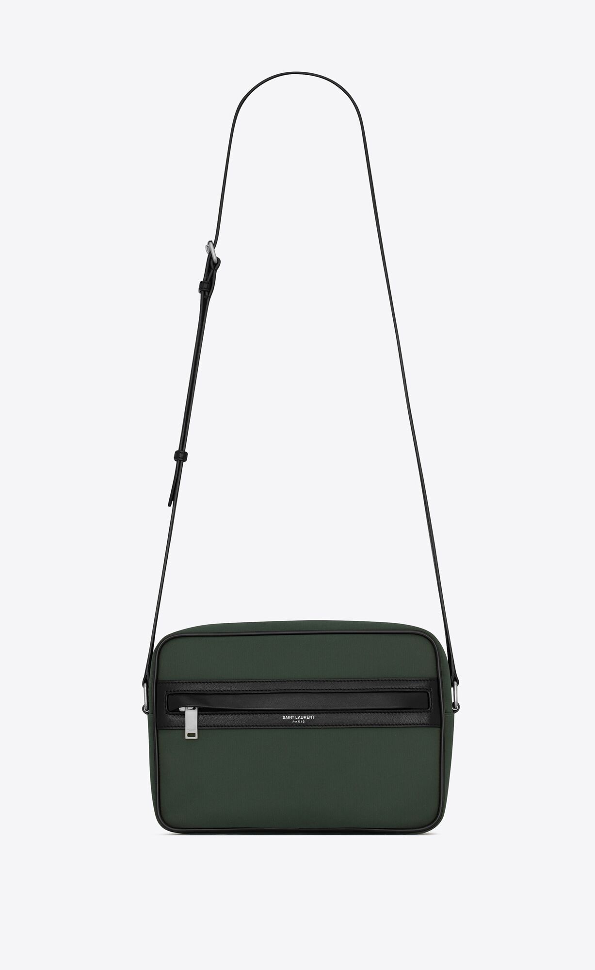 Saint Laurent Camp Camera Bag In Econyl® And Lambskin – Vert Fonce – 644276FAACB3062