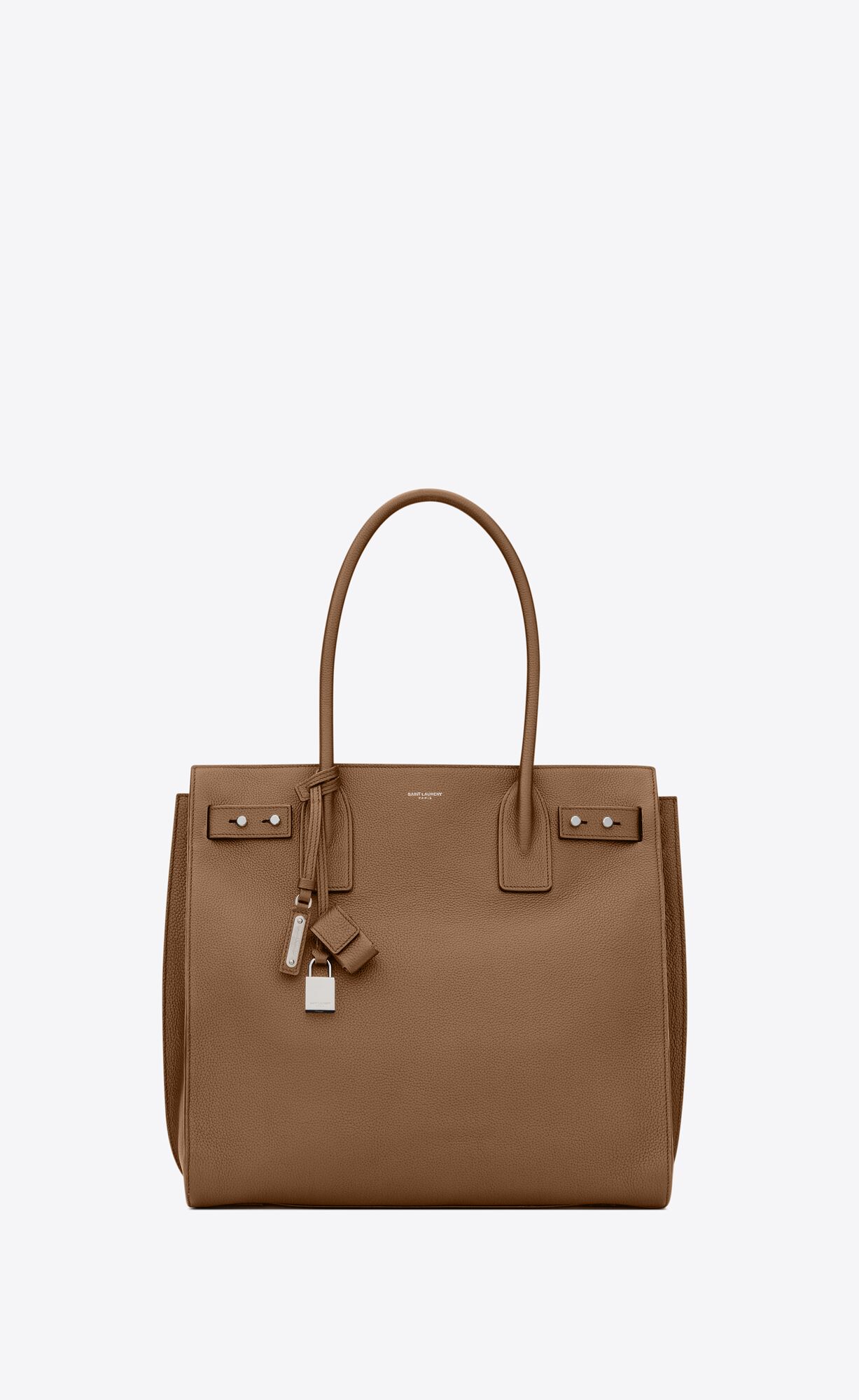 Saint Laurent Sac De Jour North/south Tote In Grained Leather – Dark Wood – 647168DTI0E2154