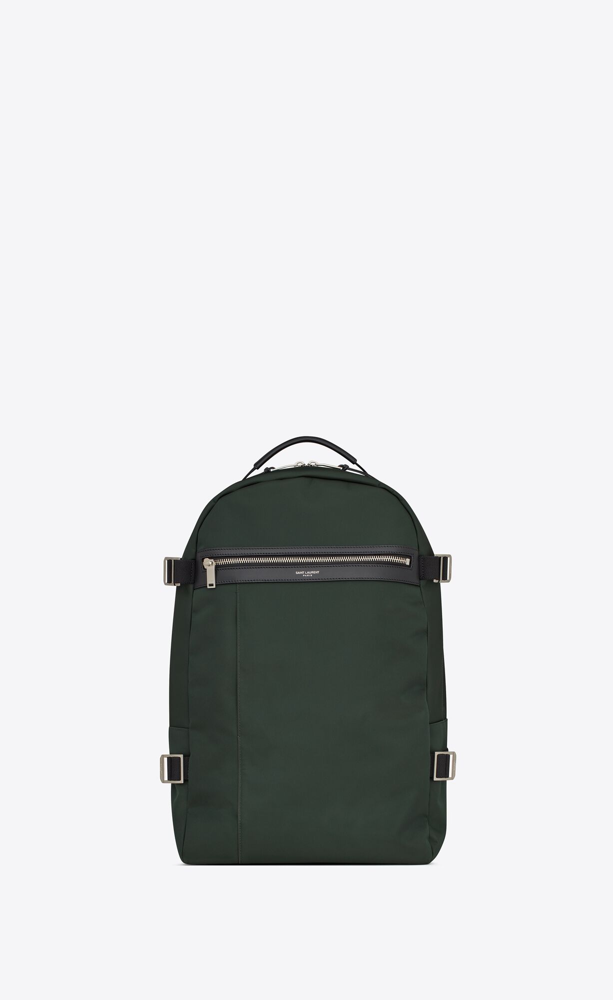 Saint Laurent City Trekking Backpack In Econyl®, Smooth Leather And Nylon – Vert Fonce – 649765FAAB63062