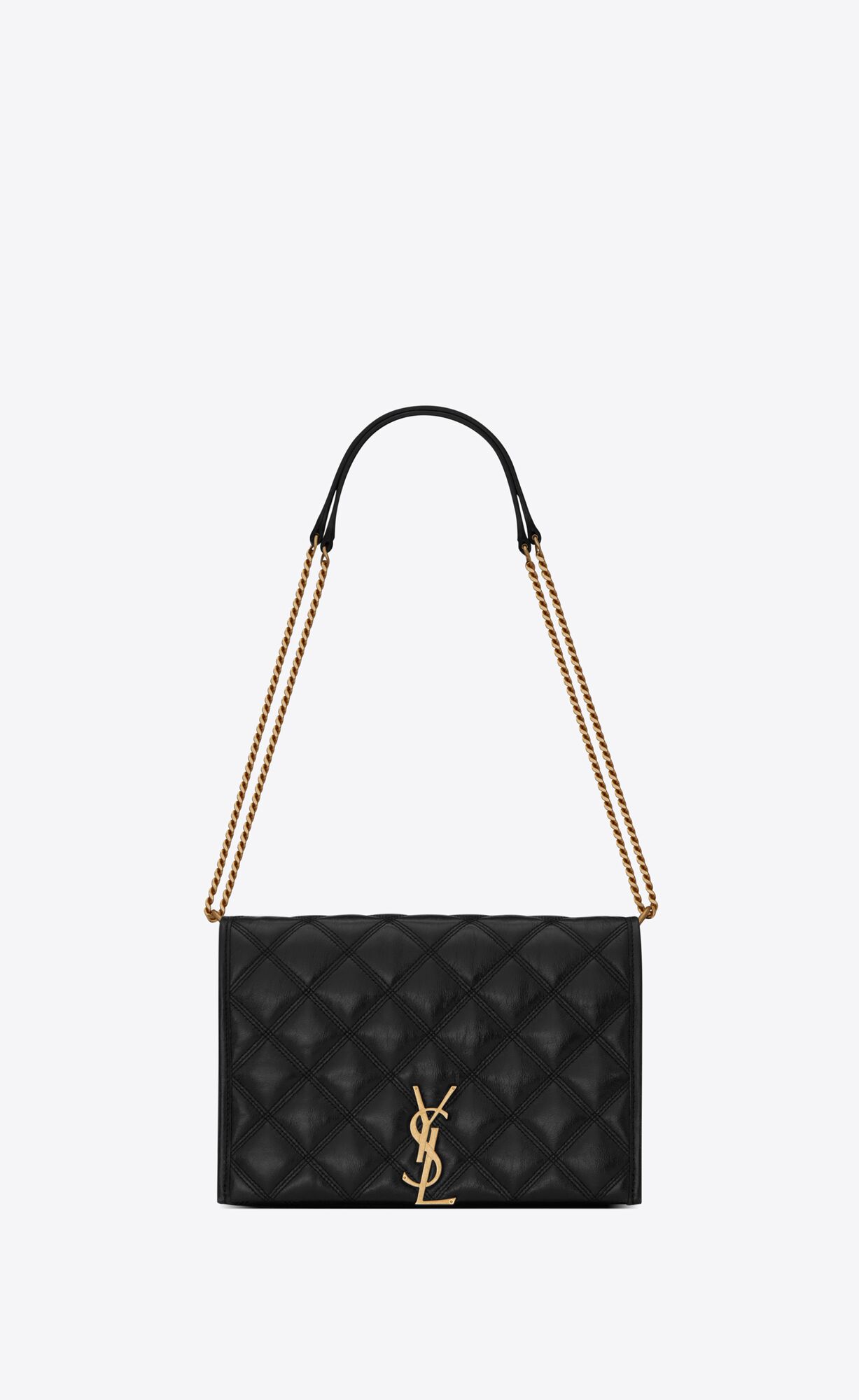 Saint Laurent Becky Mini Chain Bag In Carré-quilted Lambskin – Black – 6507691D3191000