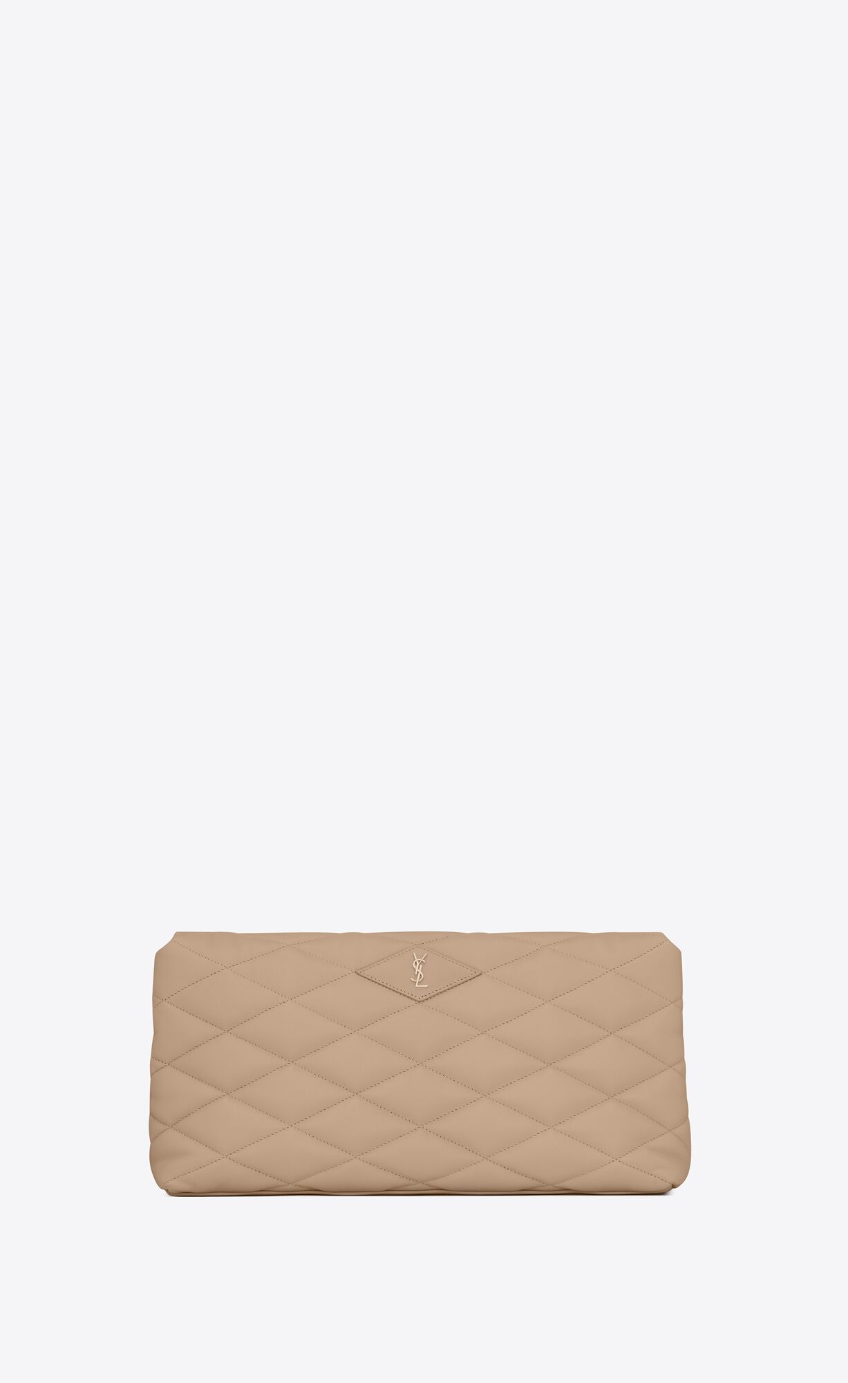 Saint Laurent Sade Large Clutch In Lambskin – Dark Beige – 6550041EL012721