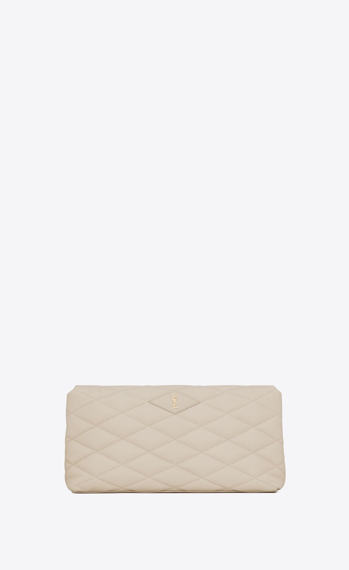 Saint Laurent Sade Large Clutch In Lambskin – Blanc Vintage – 6550041EL019207