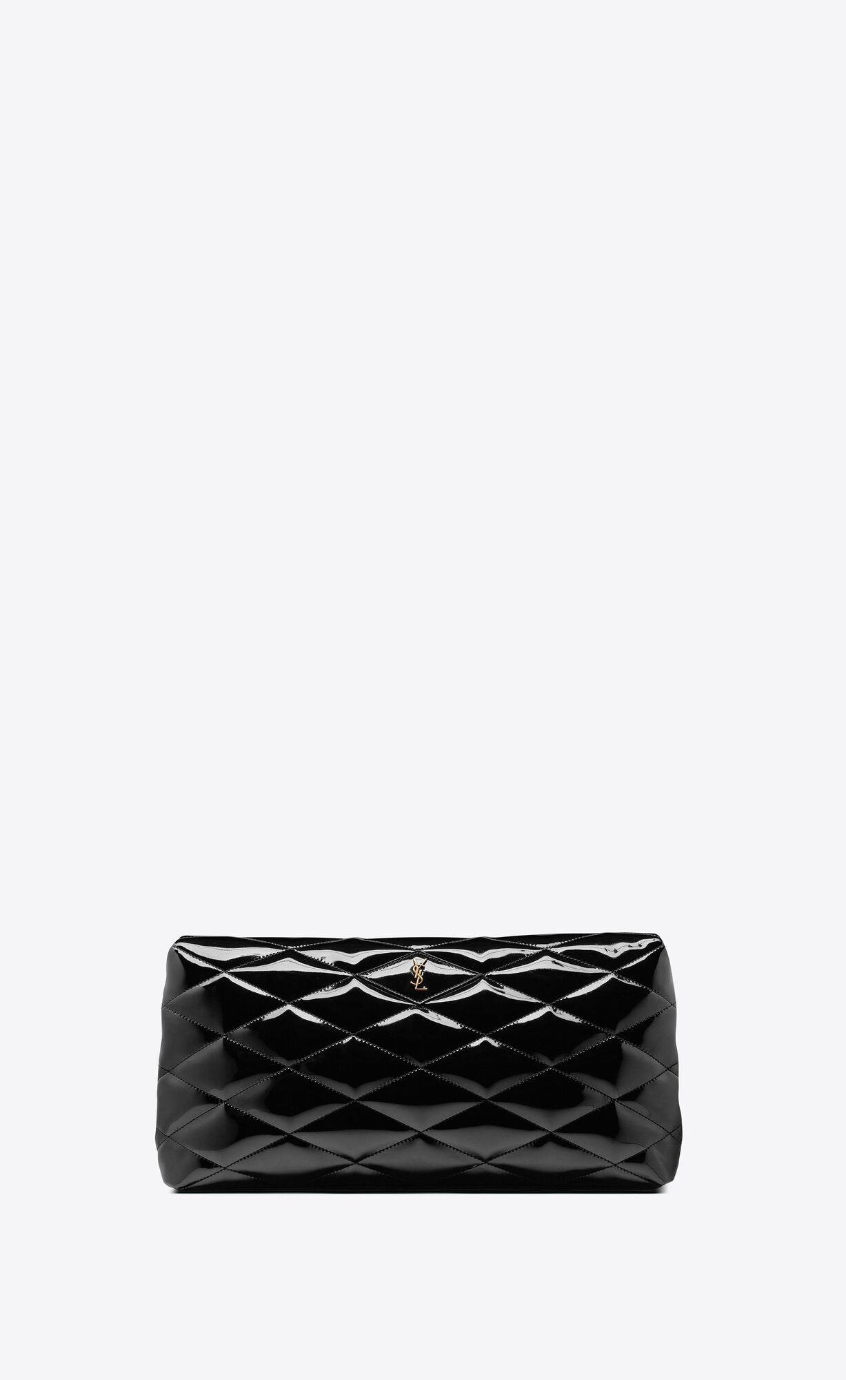 Saint Laurent Sade Large Clutch In Patent Canvas – Black – 6550042IU0W1000