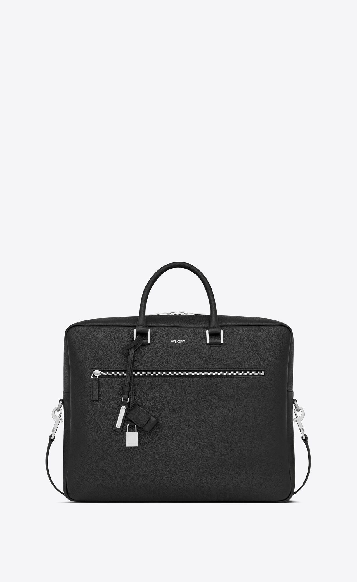 Saint Laurent Sac De Jour Large Briefcase In Grained Leather – Black – 656669DTI0E1000