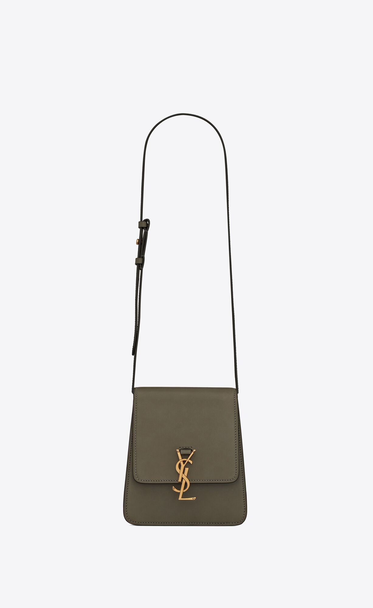 Saint Laurent Kaia North/south Satchel In Smooth Leather – Grey Khaki – 668809BWR0W1229