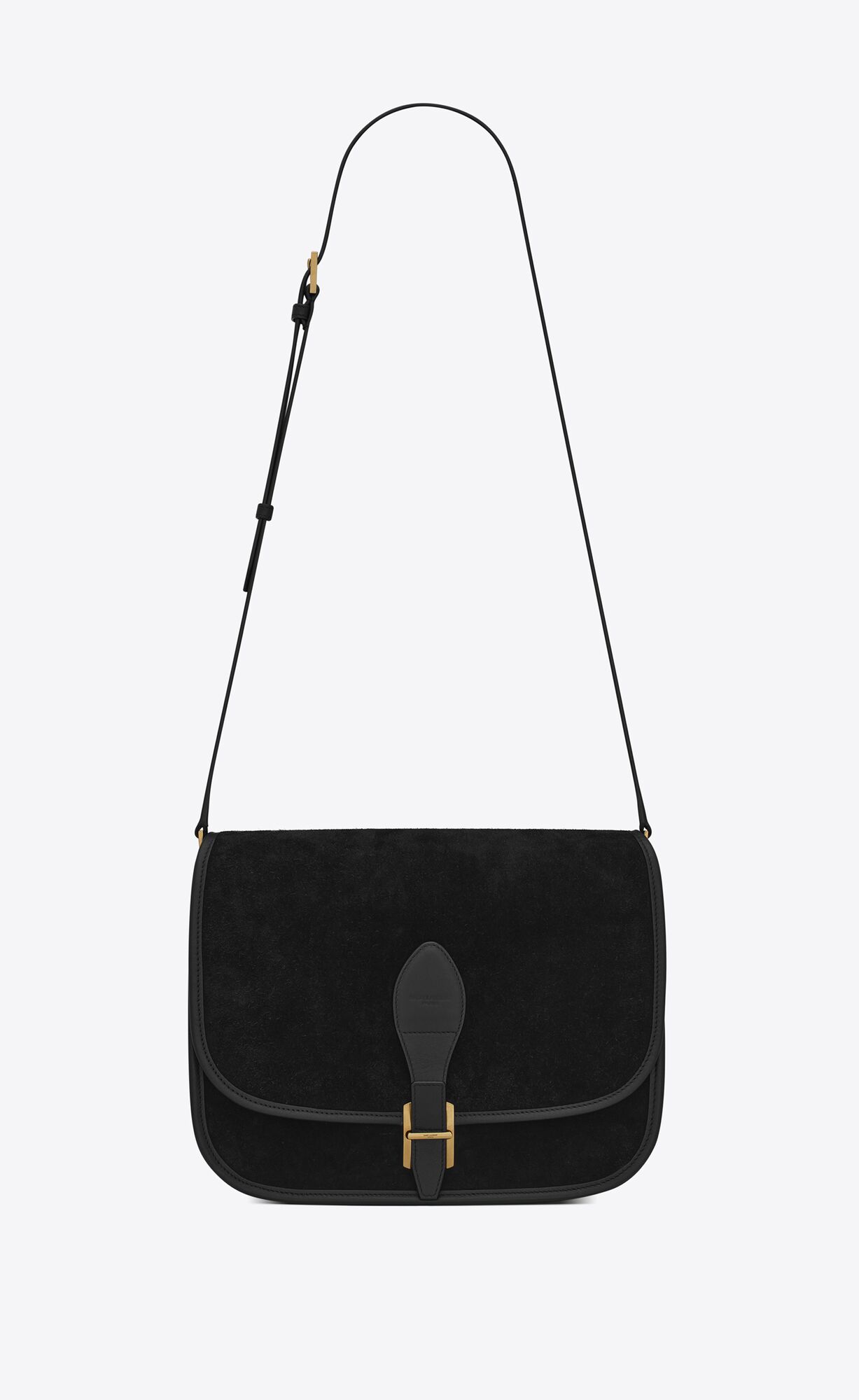 Saint Laurent Medium Francoise Satchel In Suede And Goya Leather – Black – 6692930DJIW1000