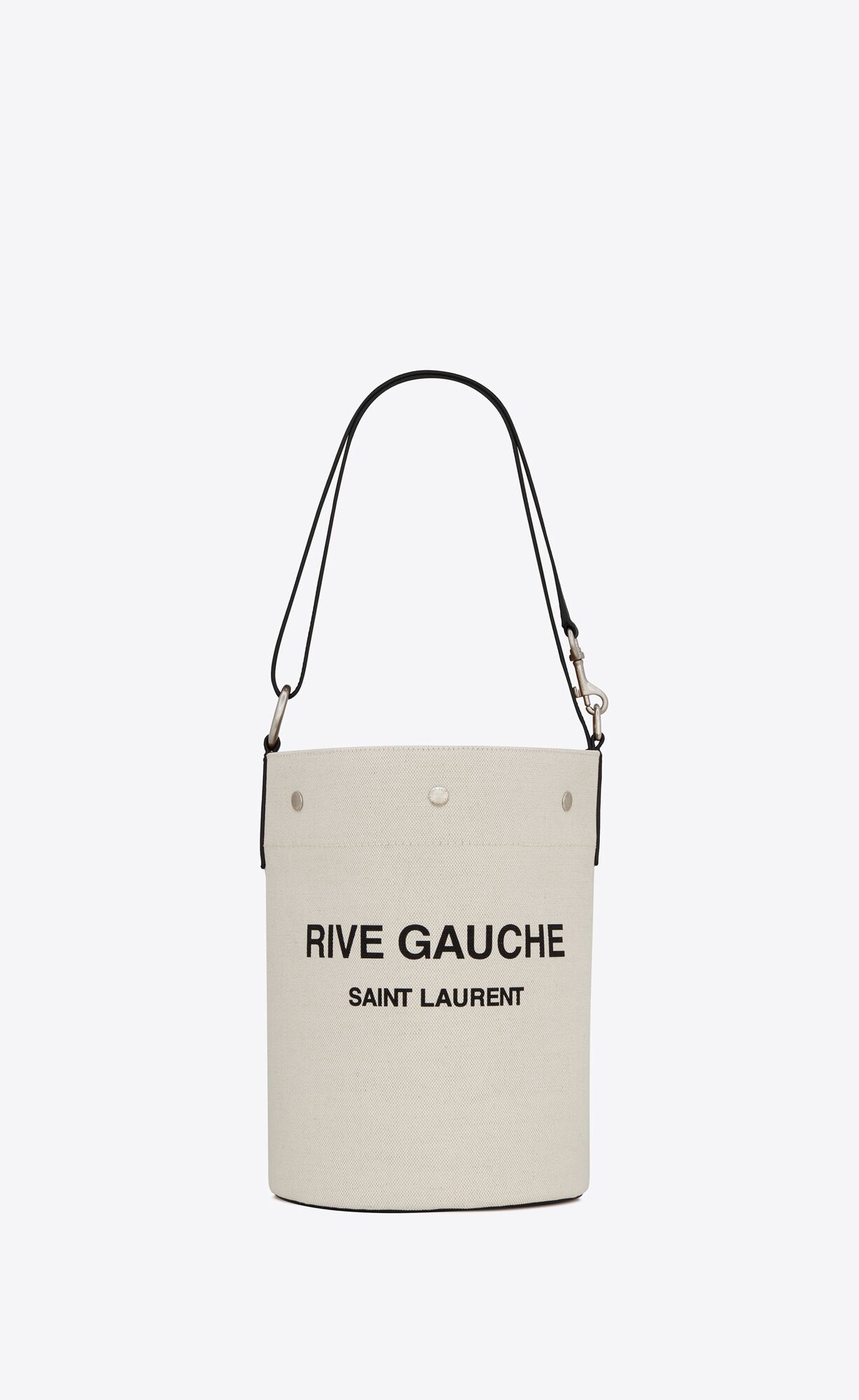 Saint Laurent Rive Gauche Bucket Bag In Linen – White Linen – 669299FAAAZ9024