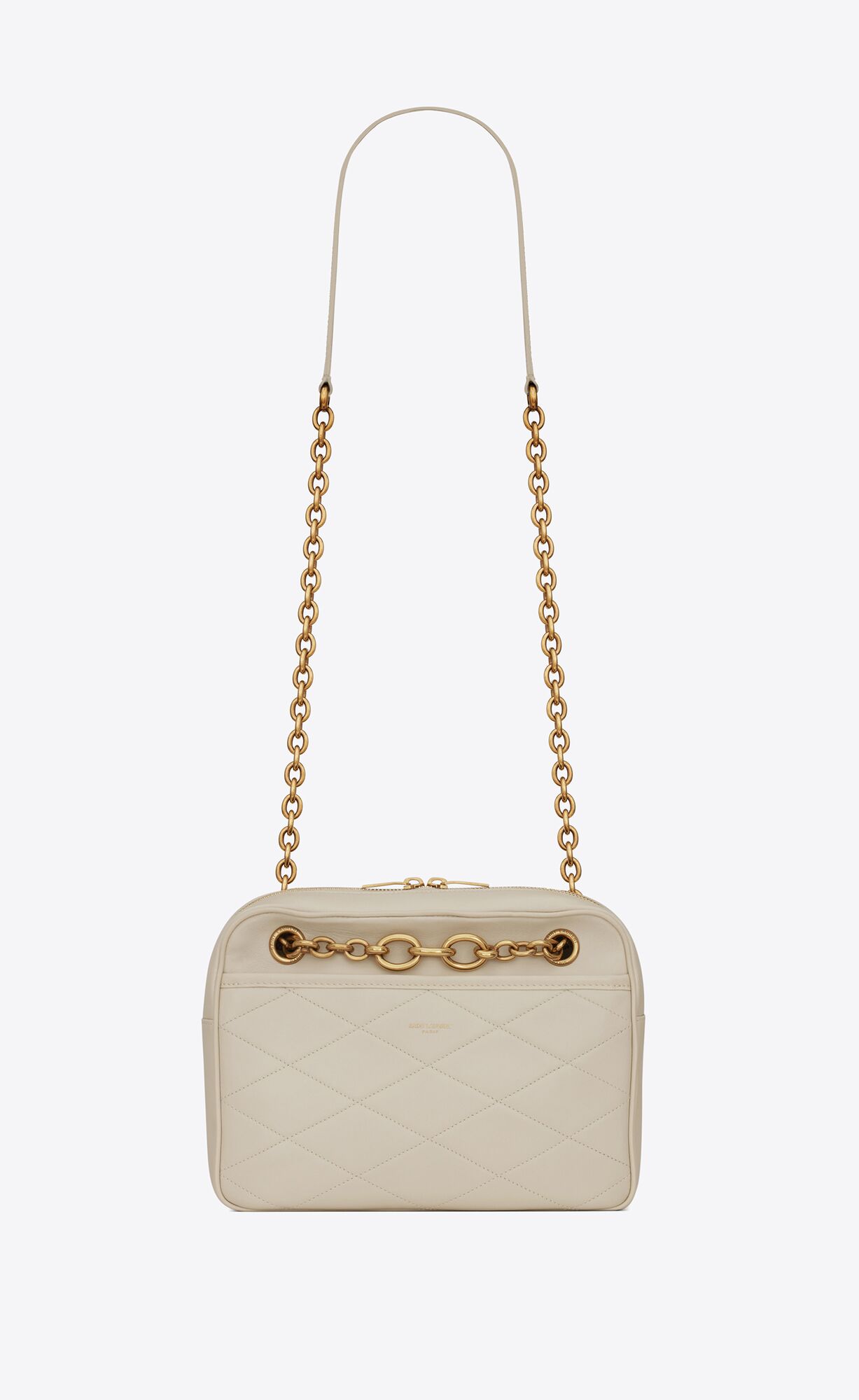 Saint Laurent Le Maillon Small Chain Bag In Quilted Lambskin – Blanc Vintage – 6693081EL079207
