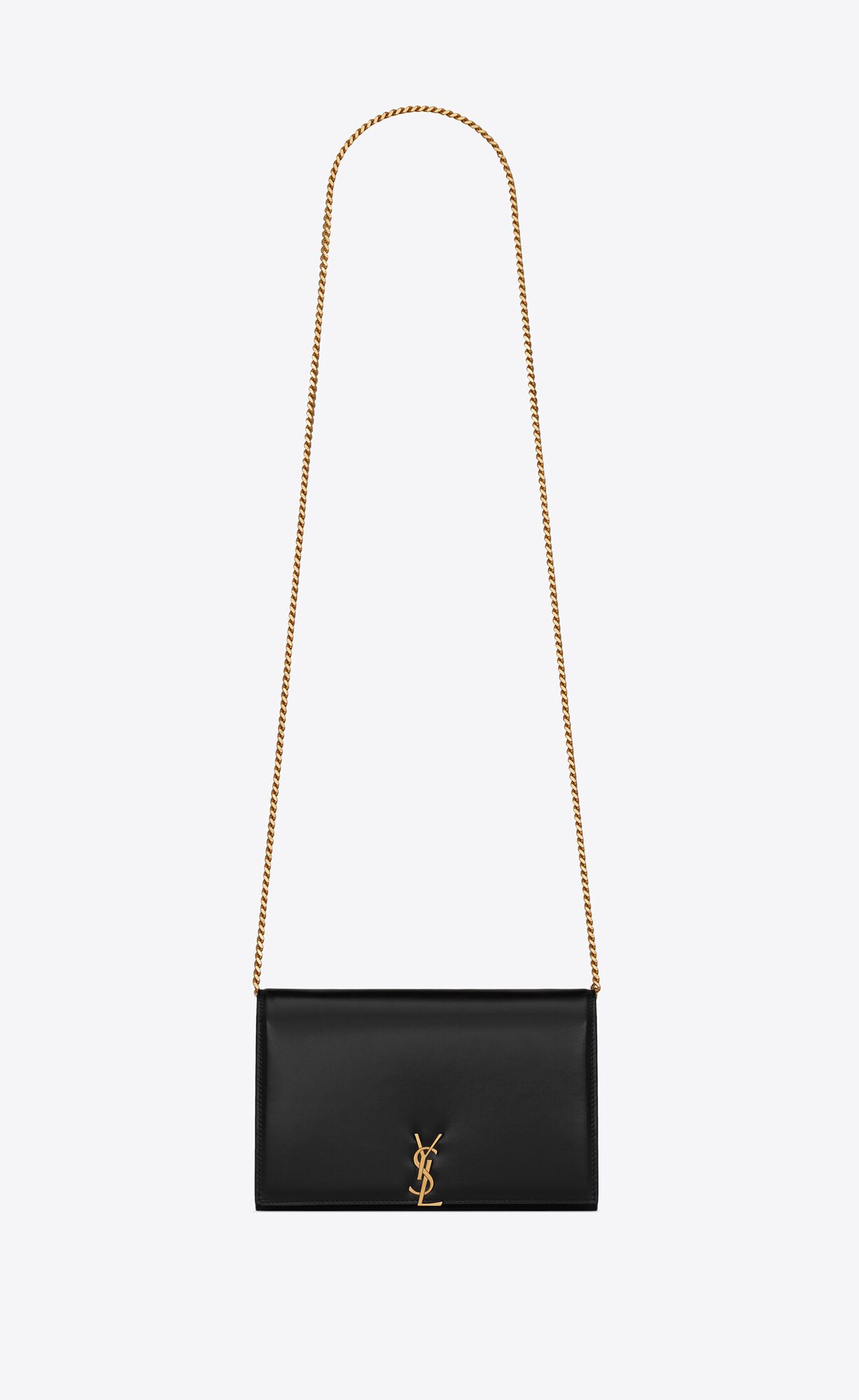 Saint Laurent Monogram Chain Wallet In Glossy Smooth Leather – Black – 66992103P2W1000