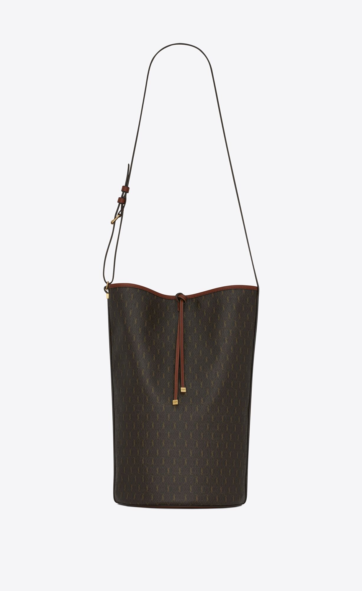 Saint Laurent Le Monogramme Bucket Bag In Monogram Canvas And Smooth Leather – Chestnut – 6707512UY2W2166