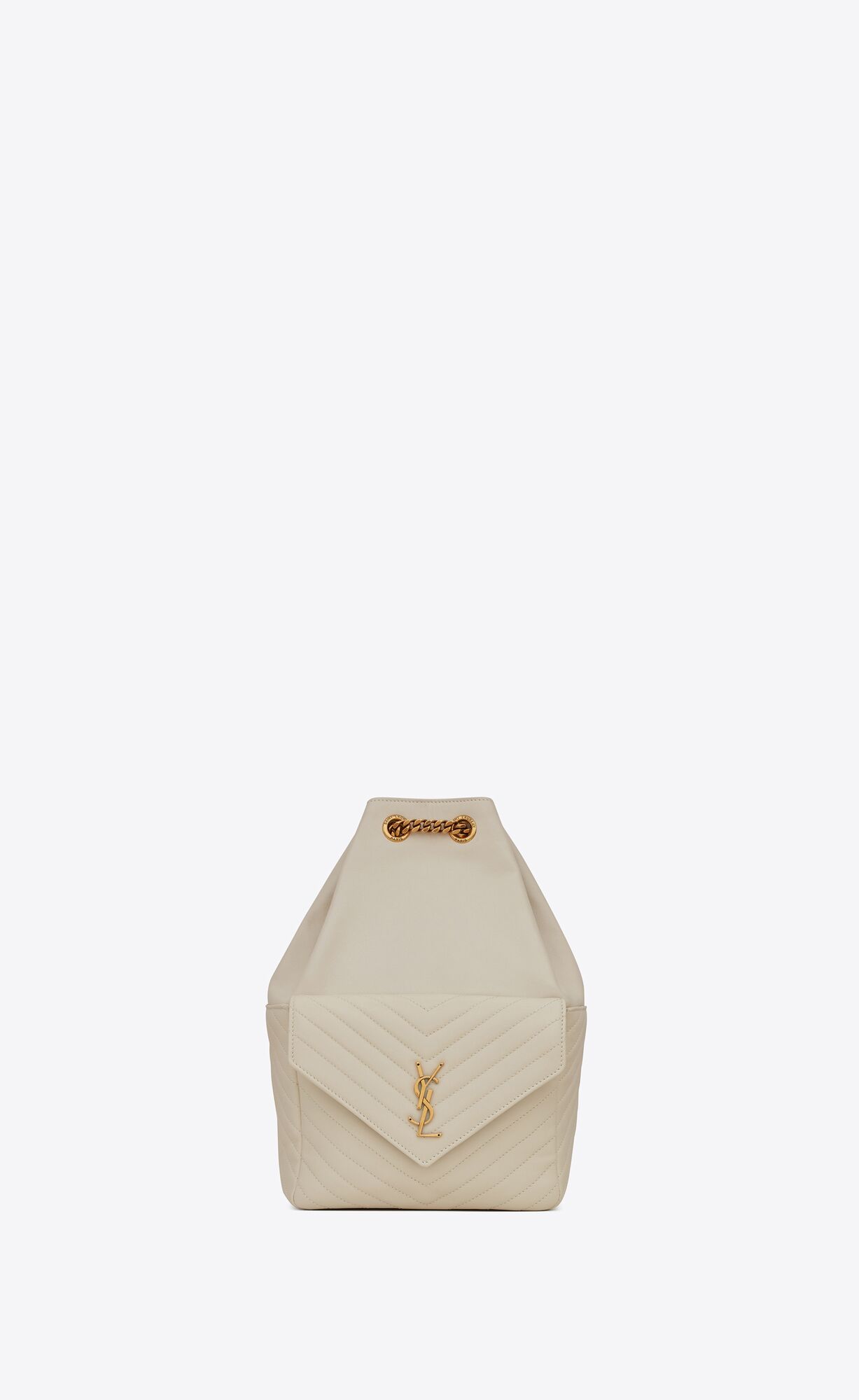 Saint Laurent Joe Backpack In Lambskin – Blanc Vintage – 6726091EL079207